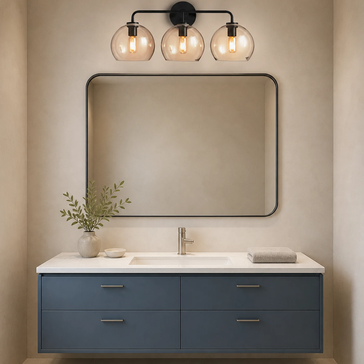 Orson Modern Glass Metal Ball Wall Sconce - scene 7