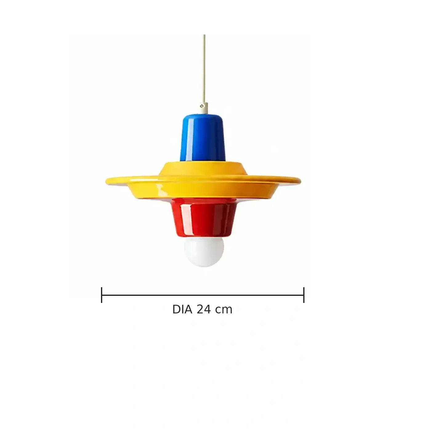 Nerola Memphis Colorblock Metal Pendant Light dimensions