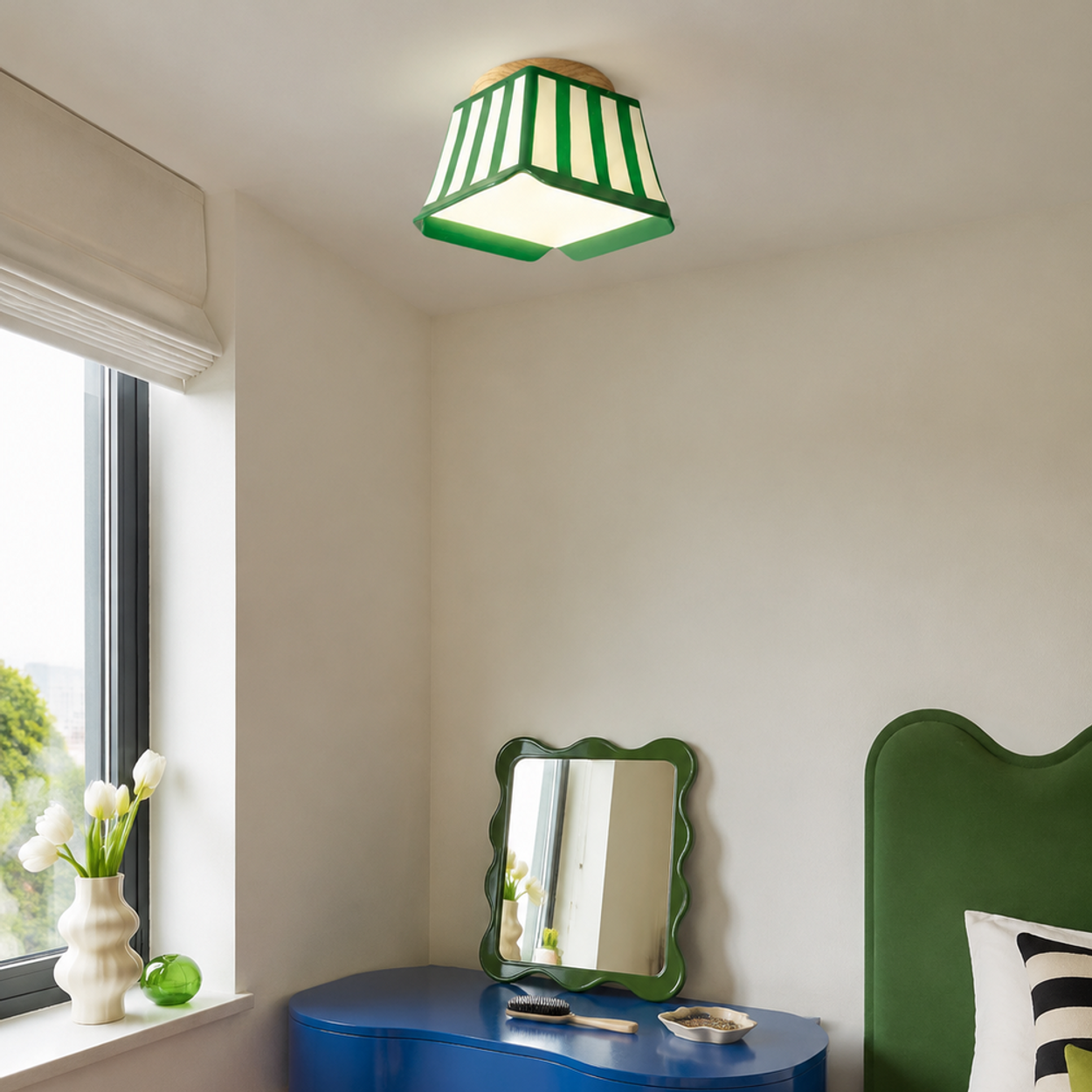 Green Celeste light over a dressing area