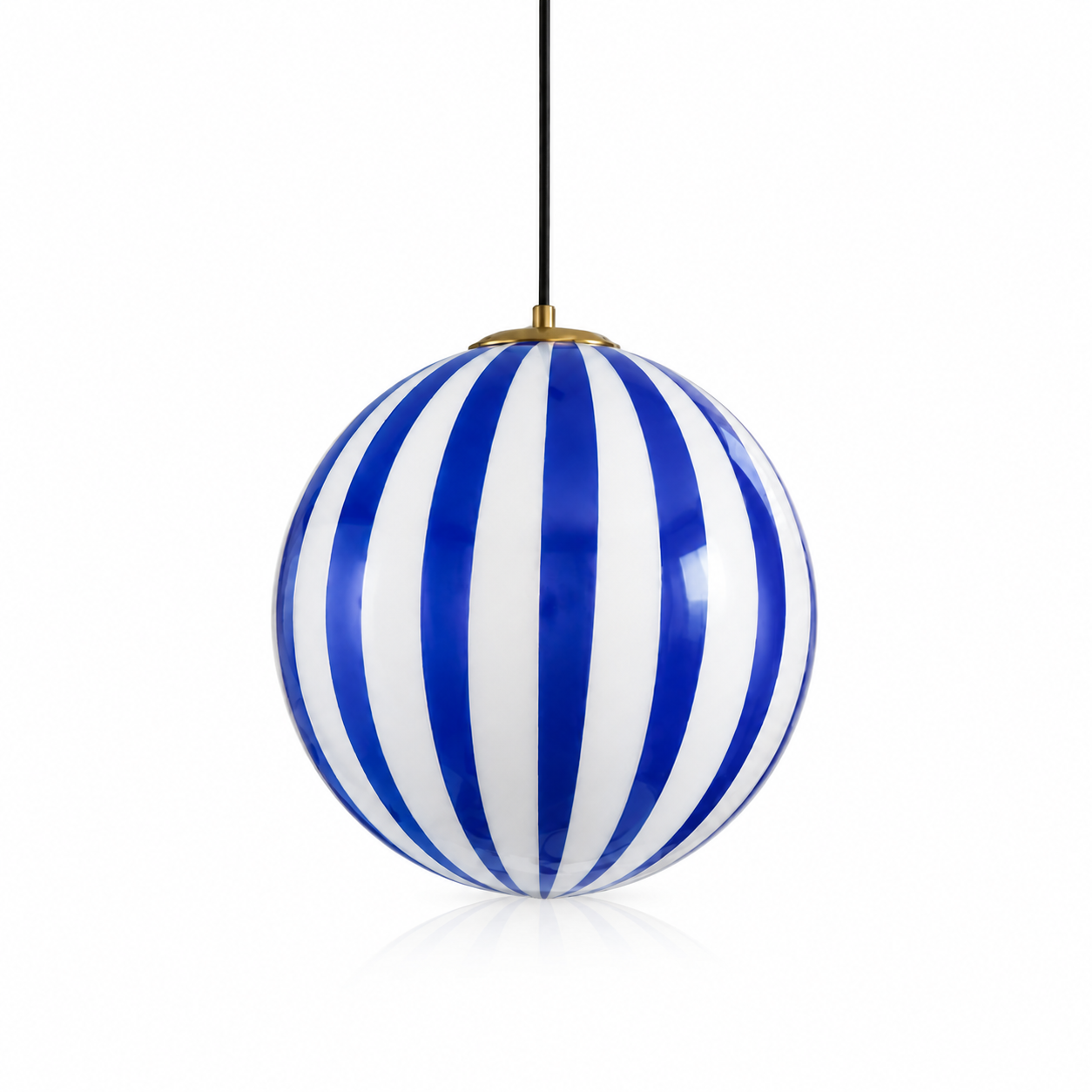 Deep blue striped globe