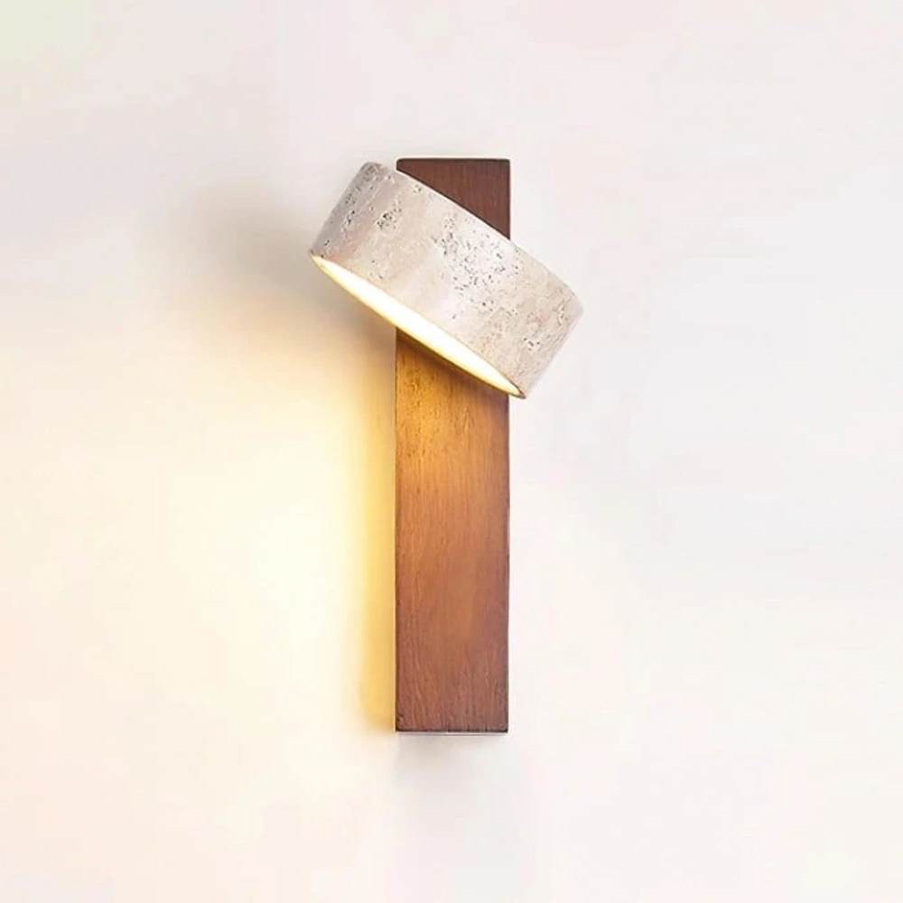Rotated travertine head demonstrating adjustable direction