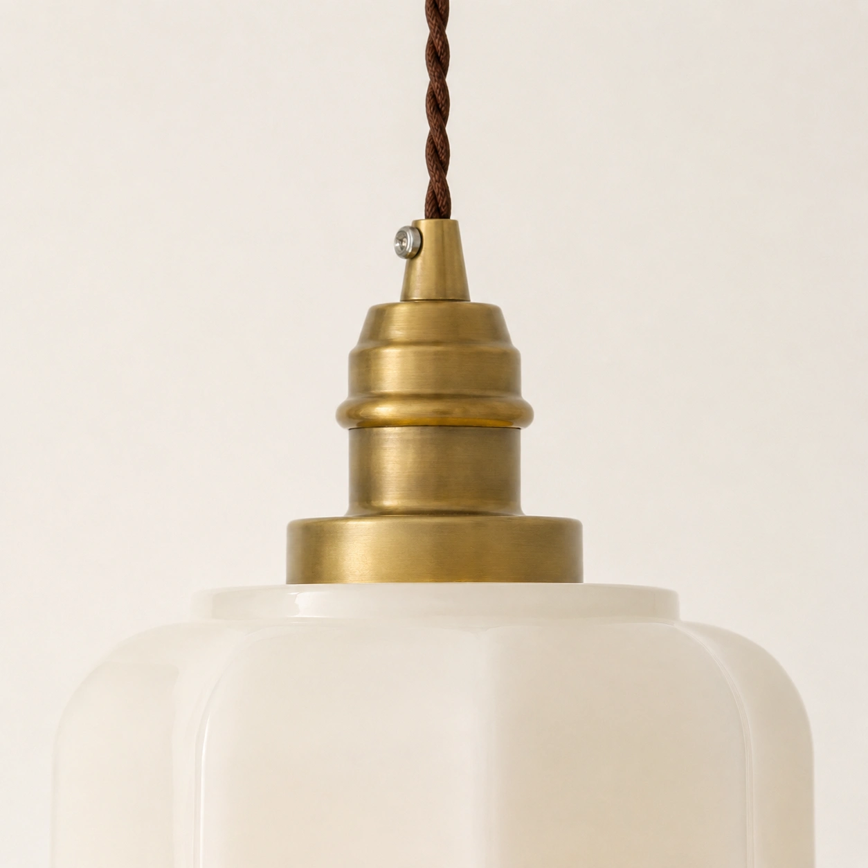 Aged brass socket and twisted cord detail