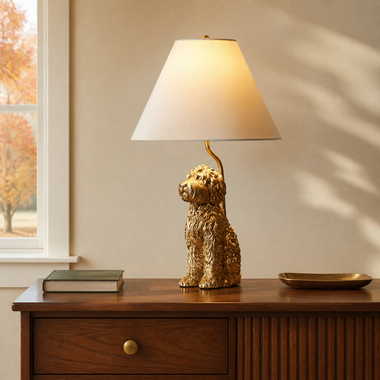Eirik Doodle dog table lamp hero scene