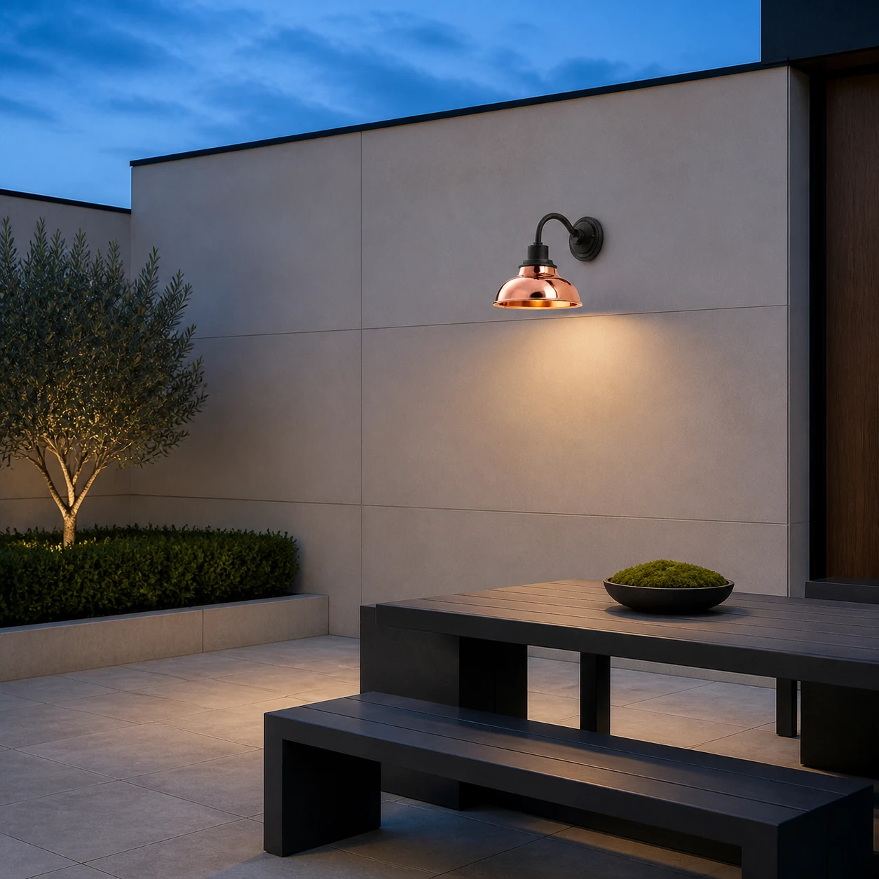 Wider courtyard view