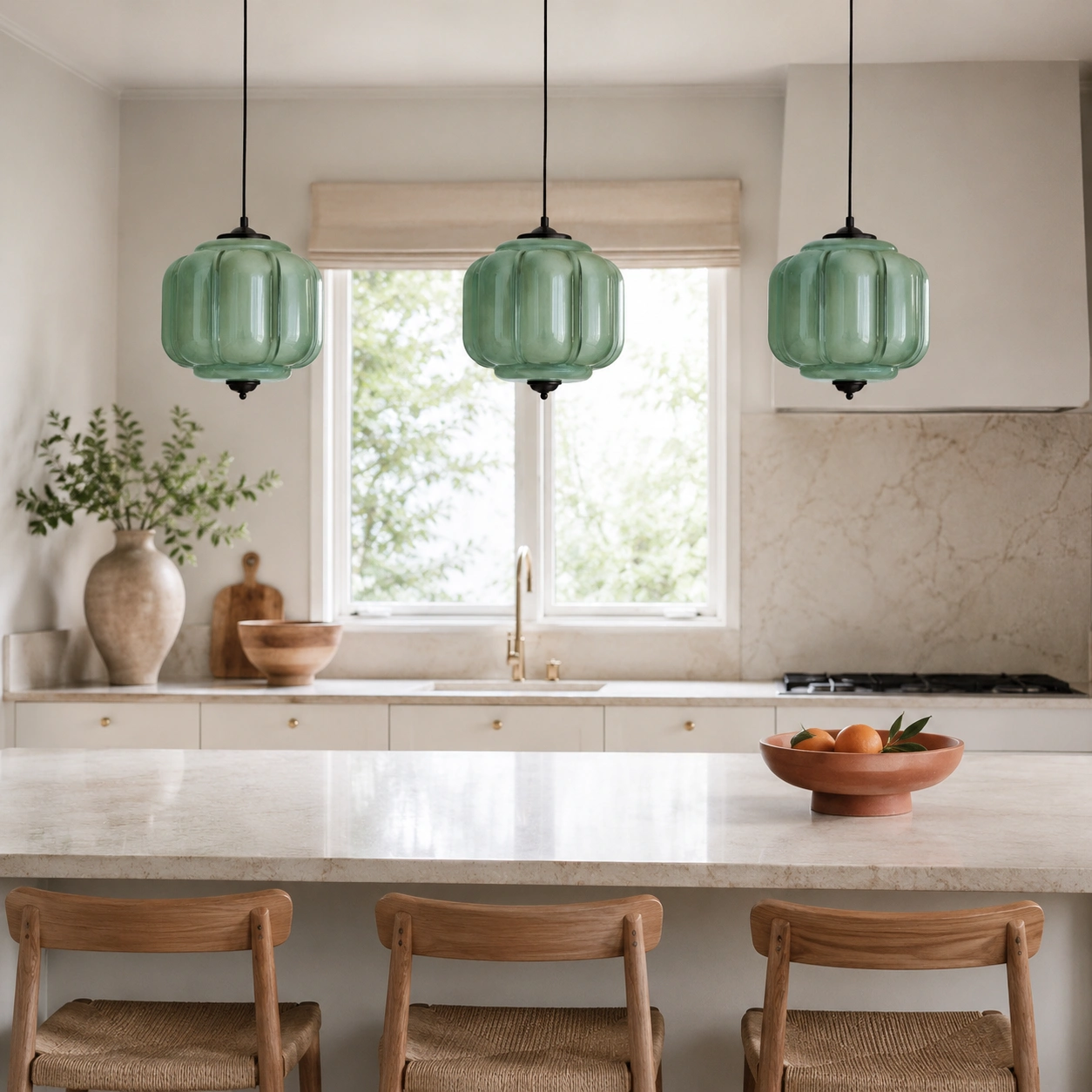 kitchen island trio green black