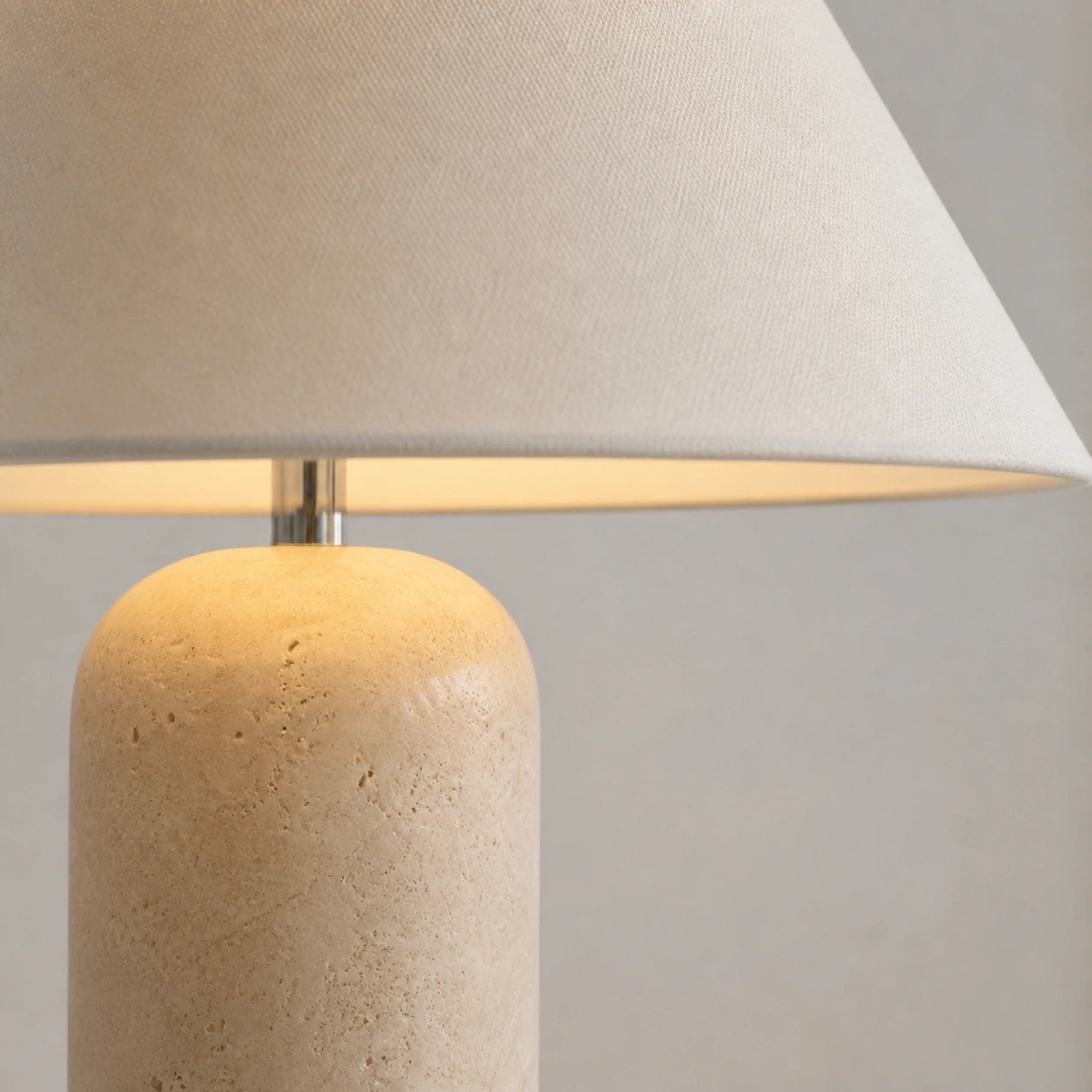 Tapered linen lampshade detail