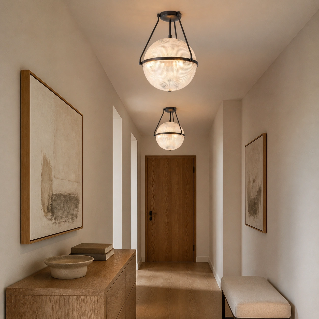 Hallway with Sven ceiling light