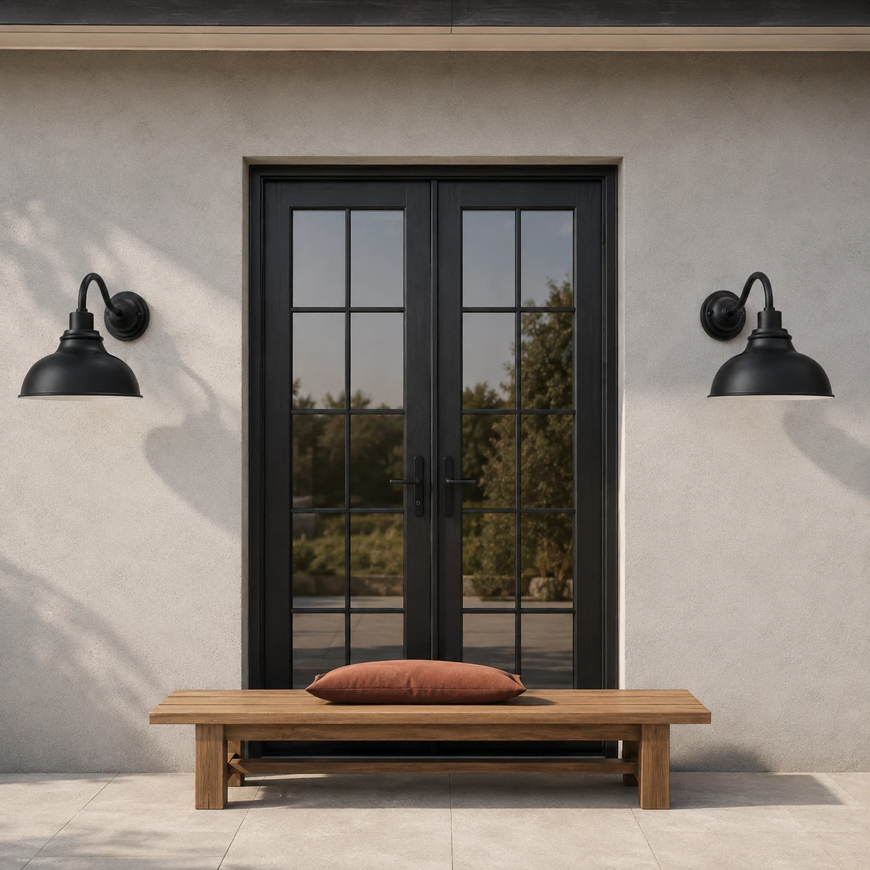 Paired terrace sconces