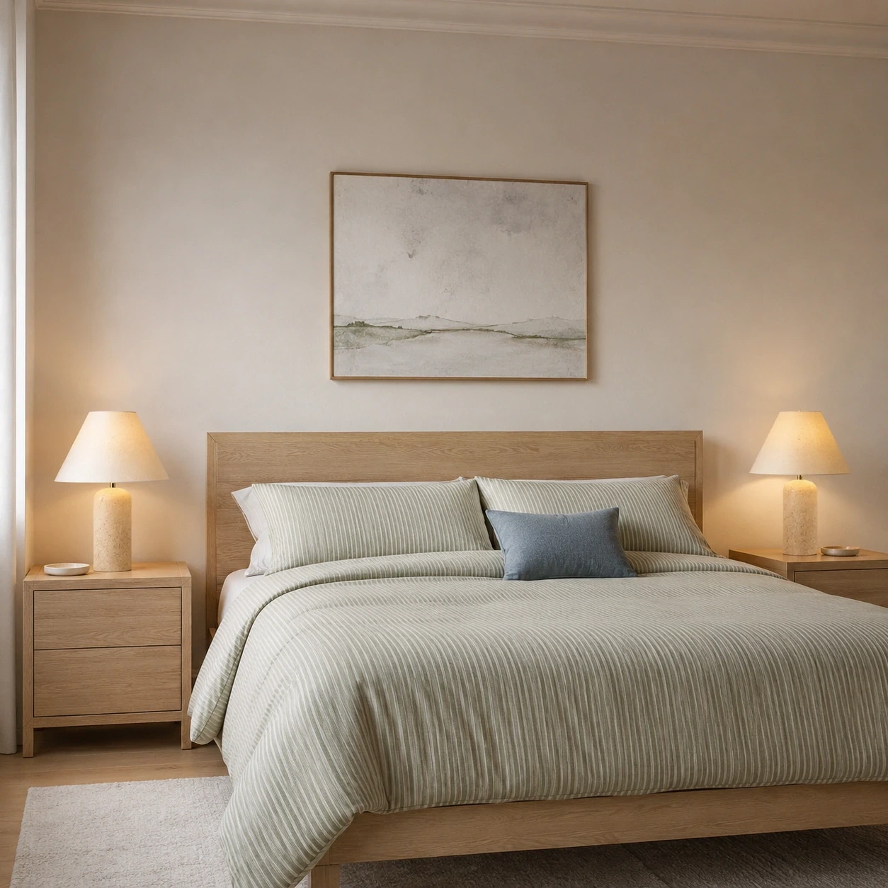 Two Daph lamps on bedroom bedside tables