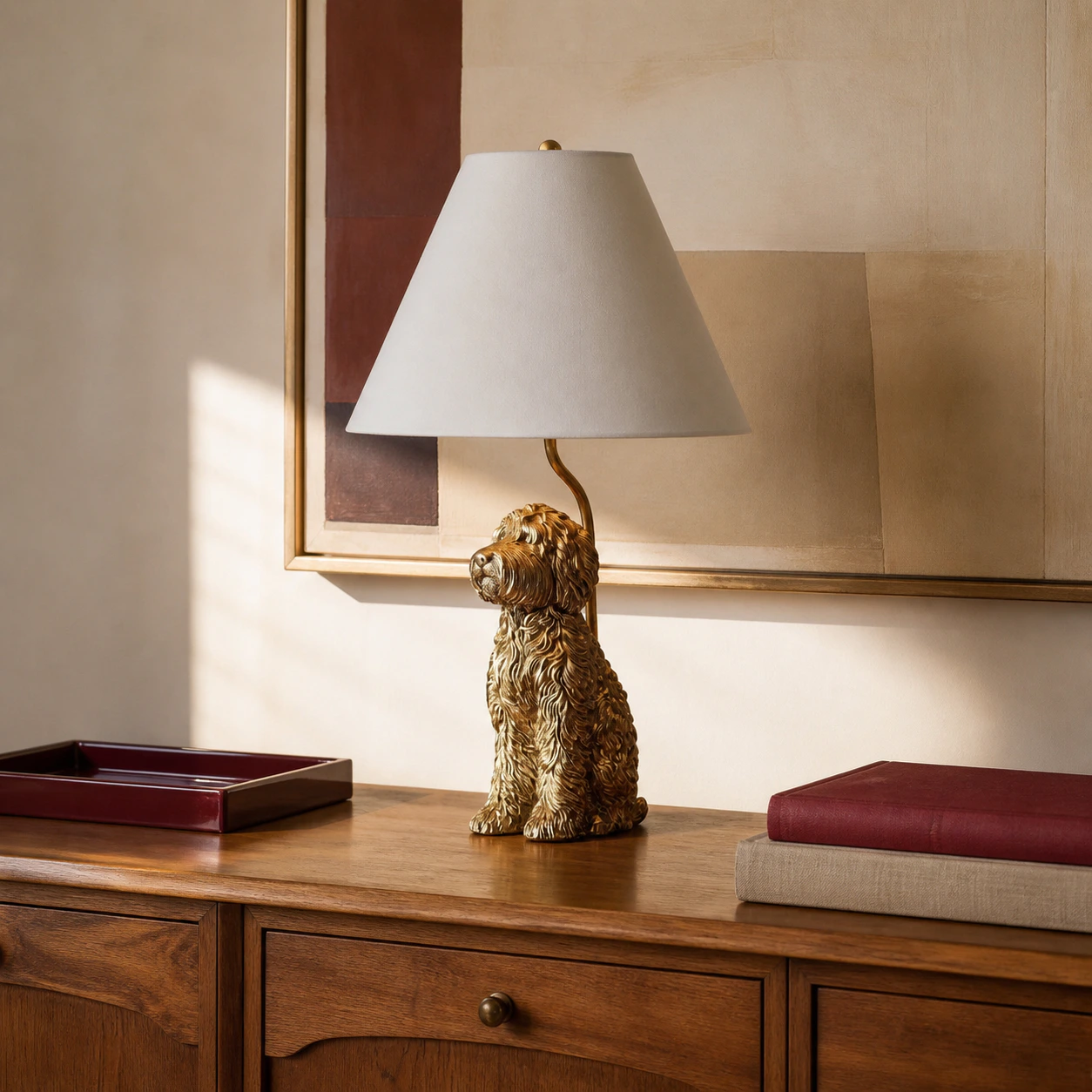 Eirik Doodle lamp on a modern sideboard