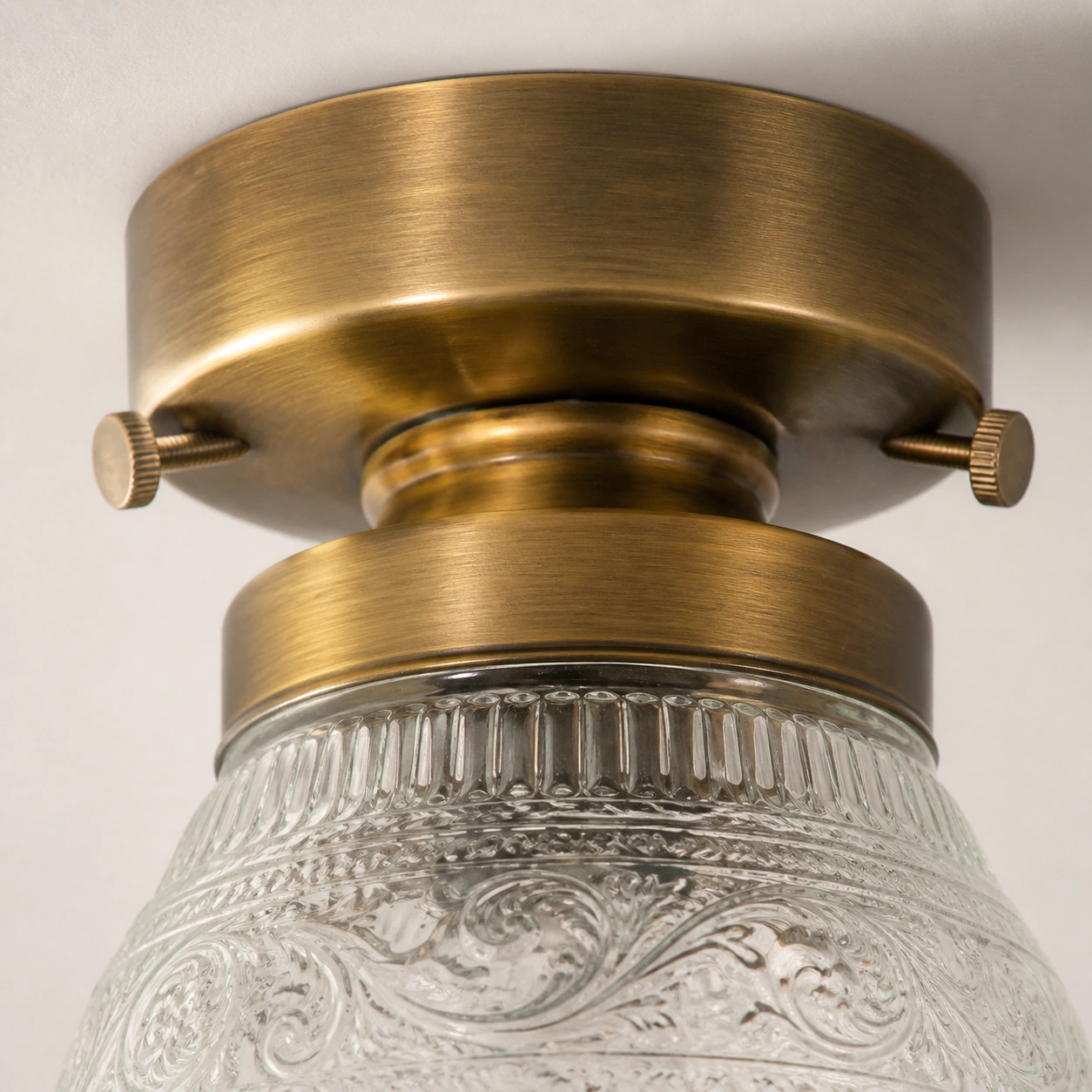 Antique brass mount detail