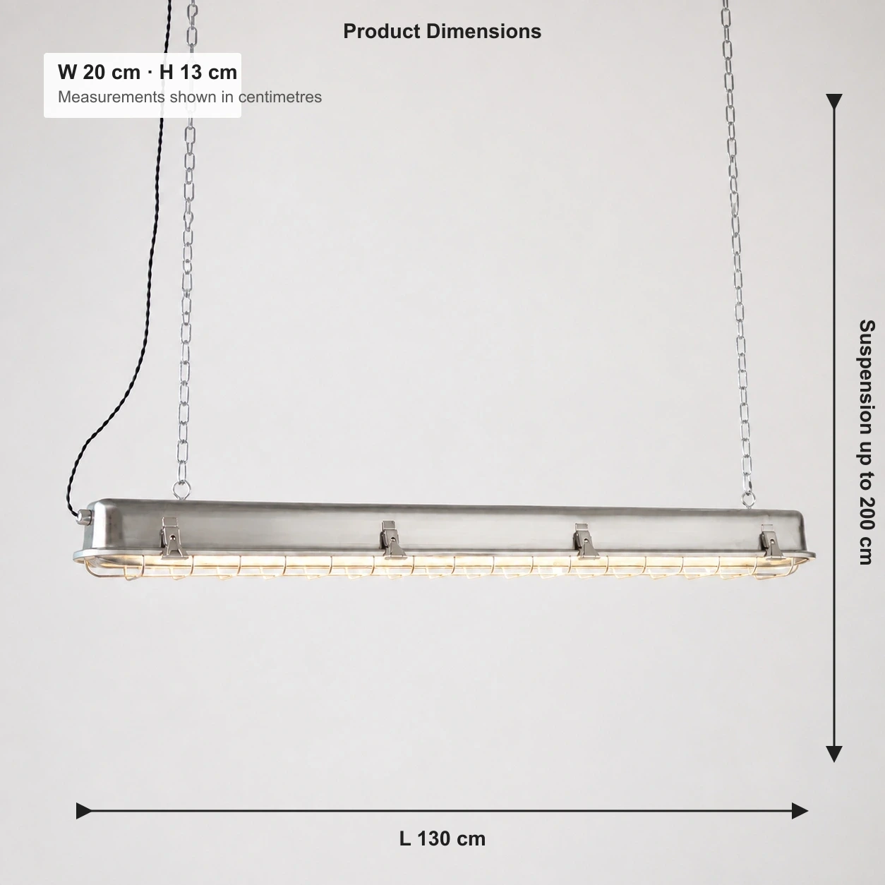 Birgit pendant dimensions in centimetres