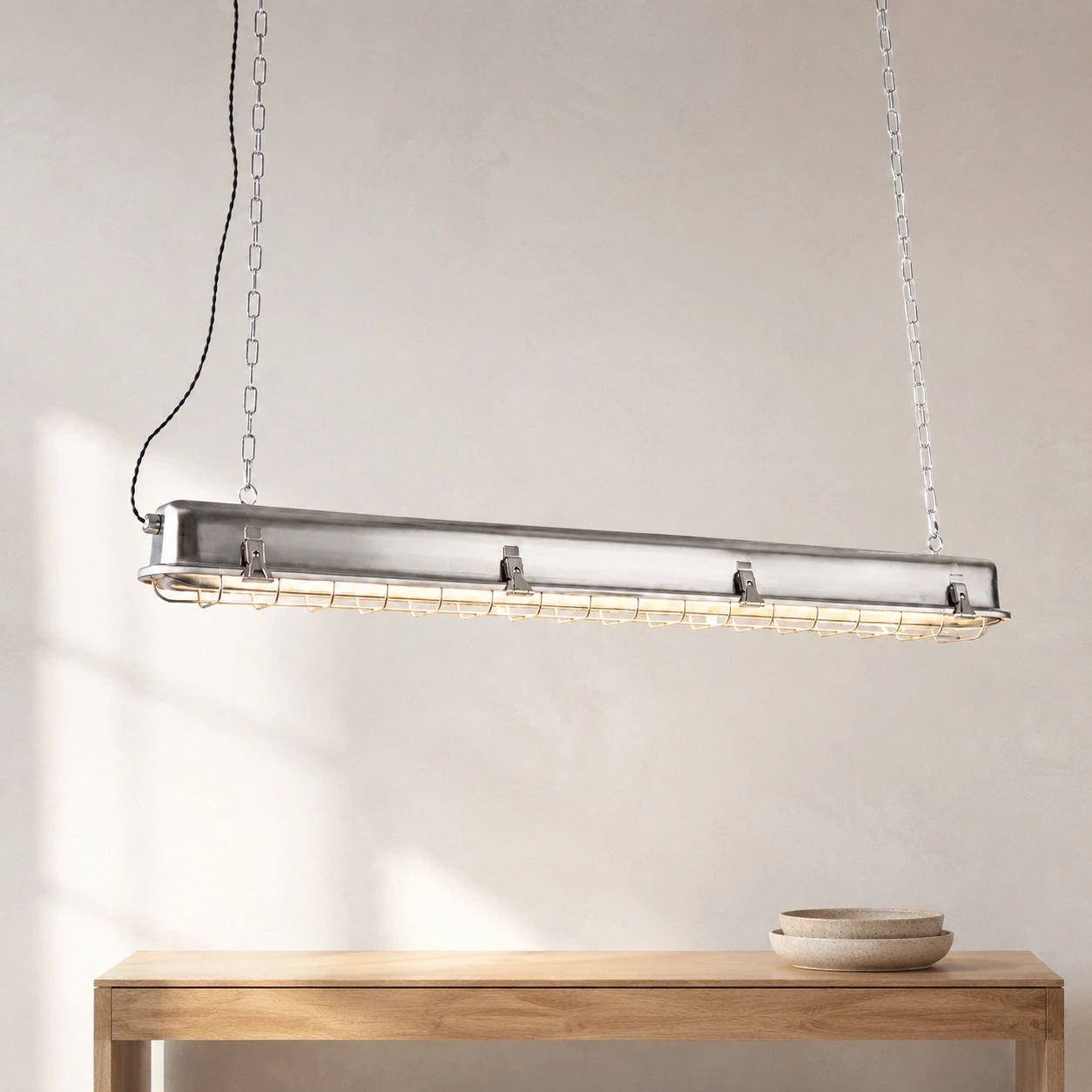 Birgit Industrial Linear Cage Pendant Light