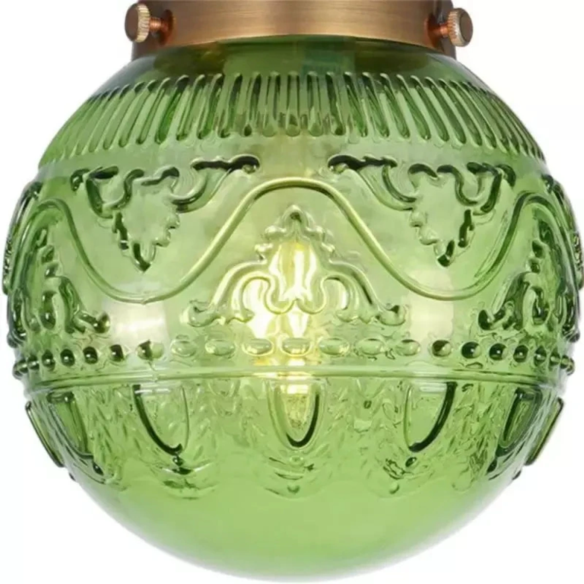 Exact green engraved glass detail