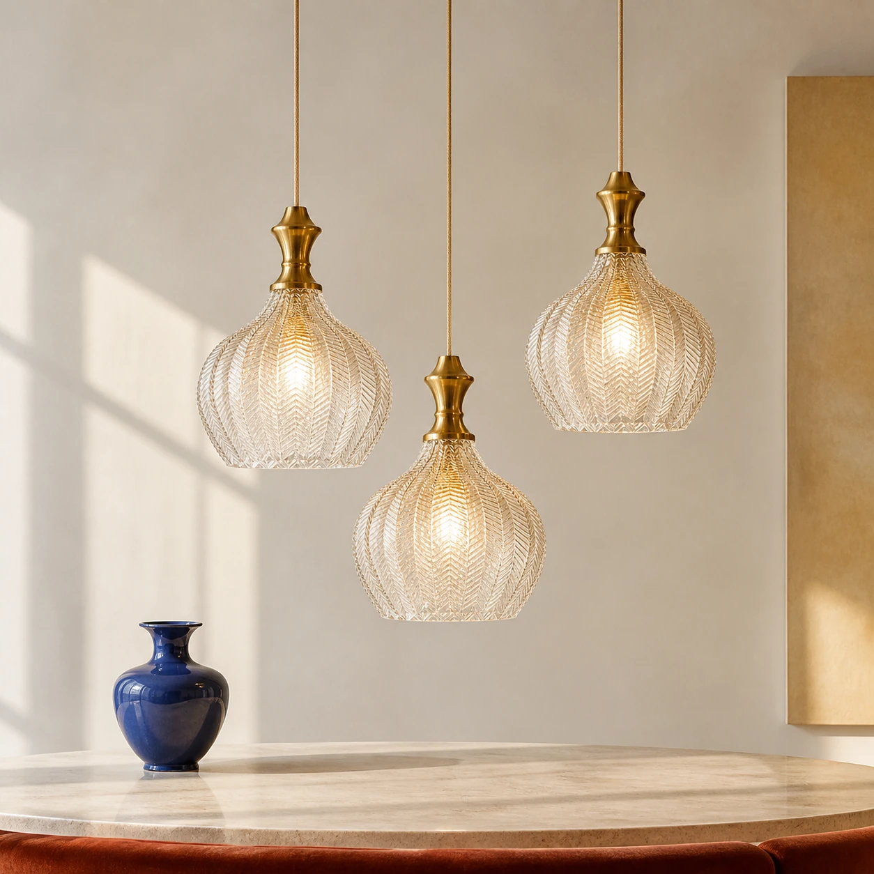 Benoît Modern Textured Glass Pendant Light