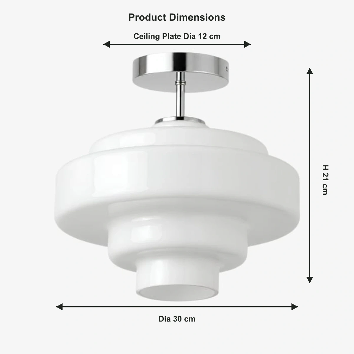 Ivon ceiling light dimensions in centimetres