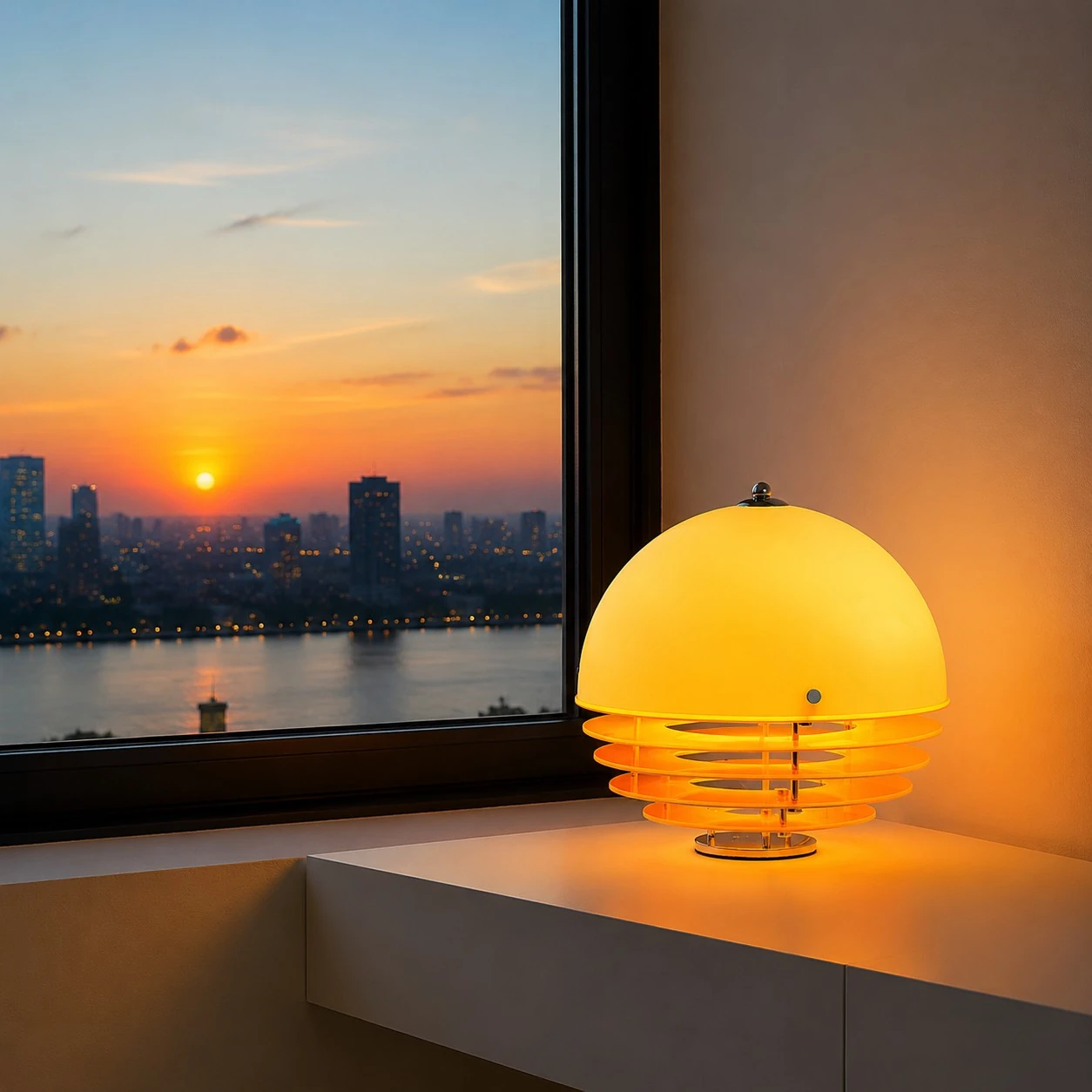 Harold Bauhaus Sunset Glass Table Lamp