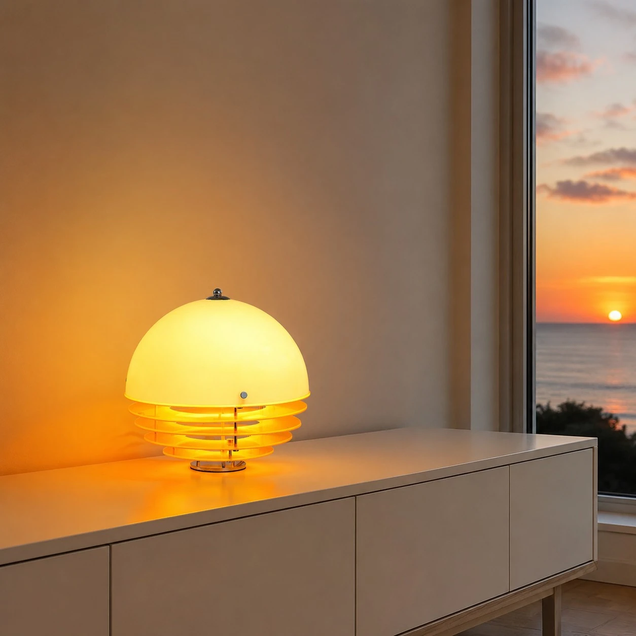 Harold Bauhaus Sunset Glass Table Lamp