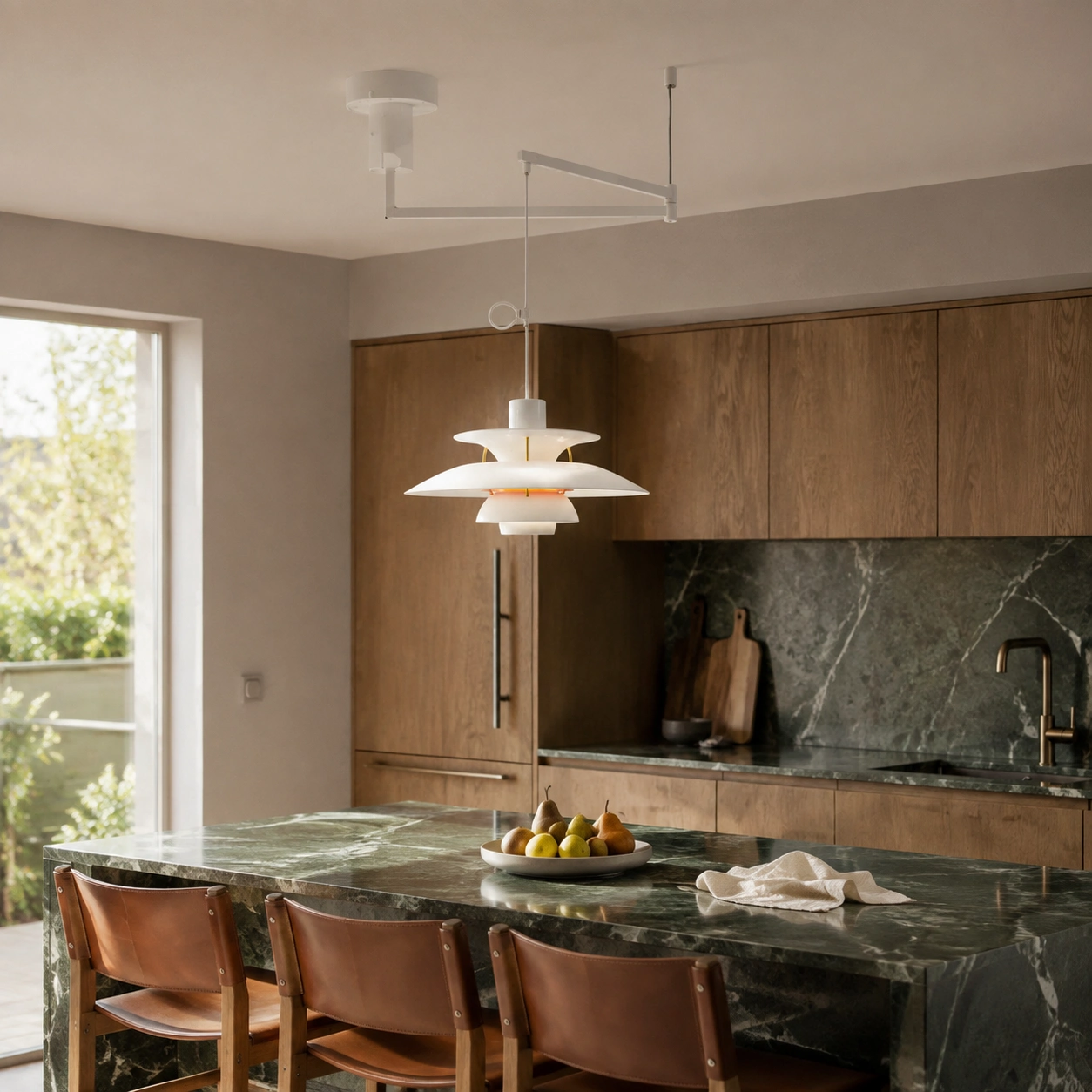 Gideon above a kitchen island
