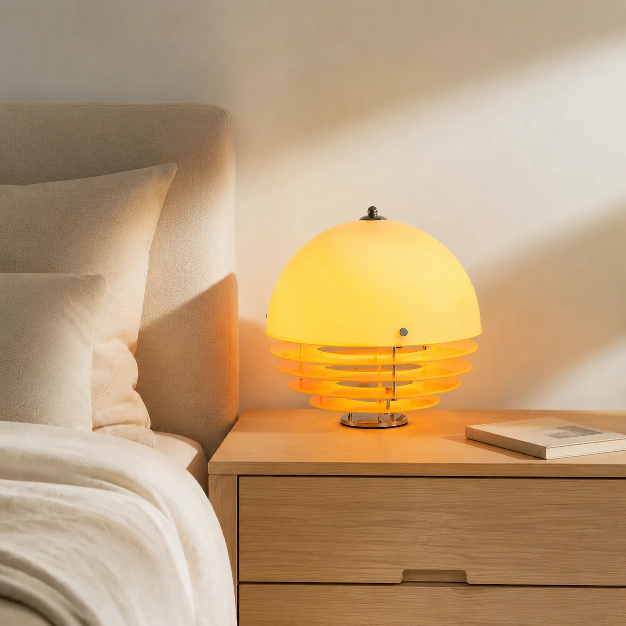 Harold lamp on a modern bedside table