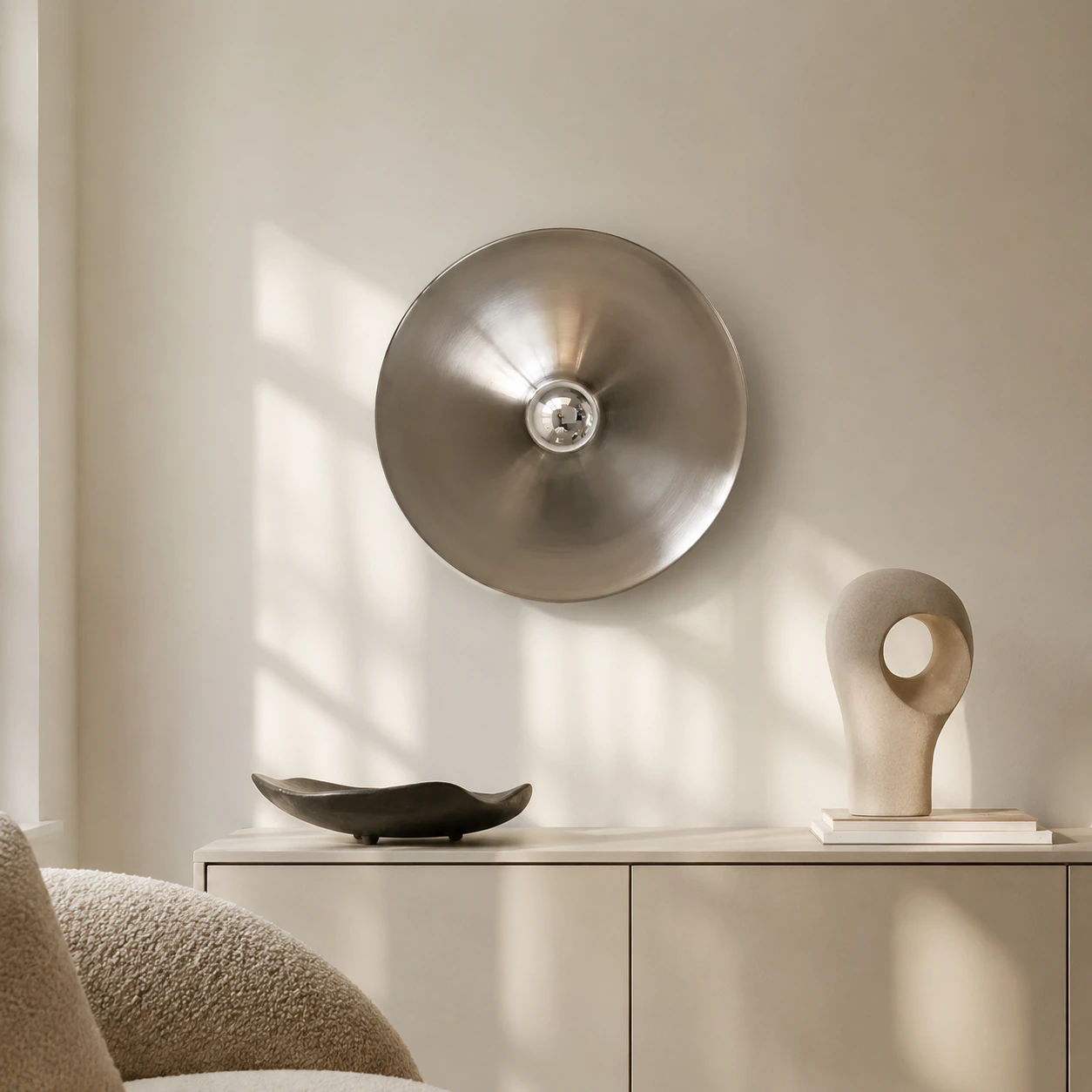 Rupert Bauhaus Disc Round Wall Sconce lifestyle view 1