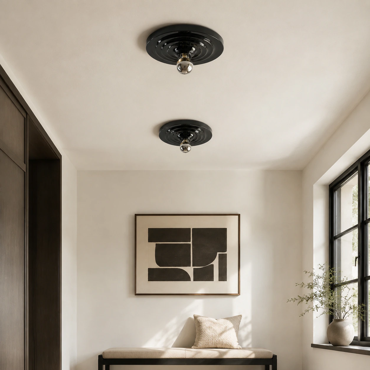 Rupert Bauhaus Disc Round Wall Sconce lifestyle view 9