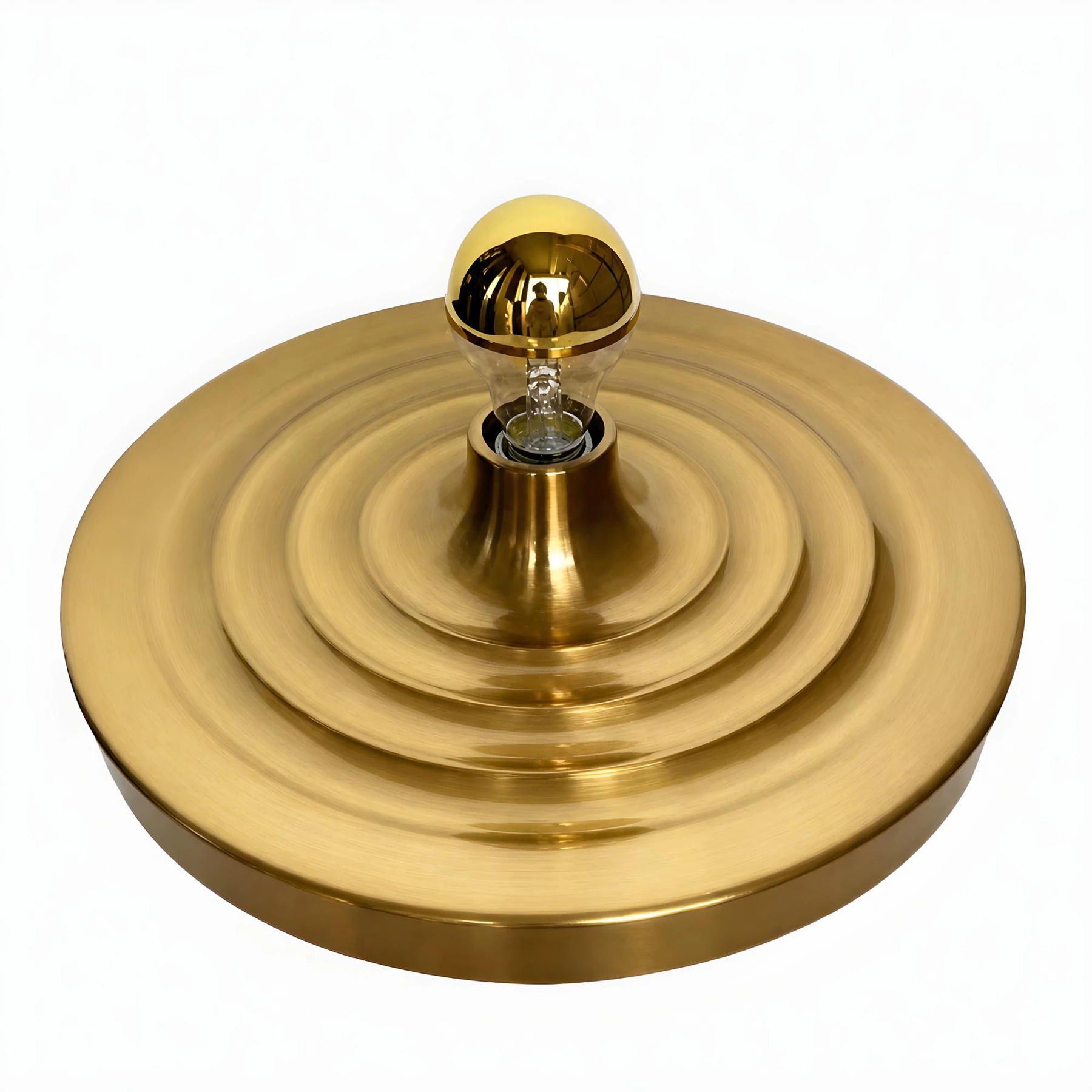 Rupert Bauhaus Disc Round Wall Sconce ripple gold