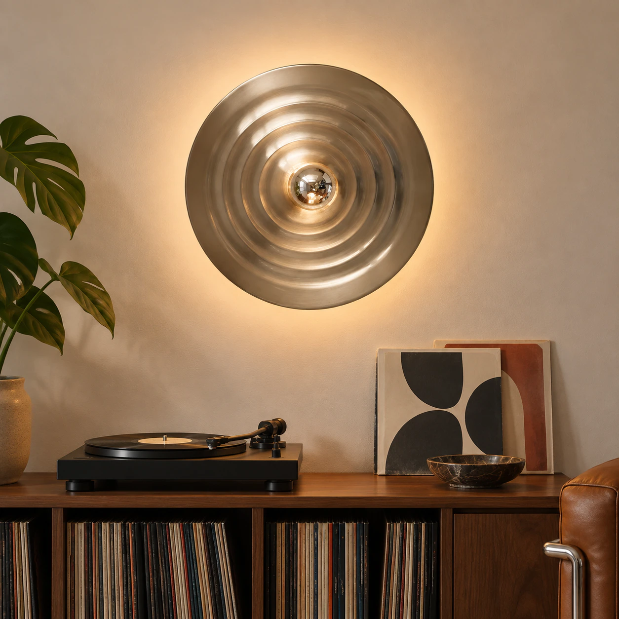 Rupert Bauhaus Disc Round Wall Sconce lifestyle view 10