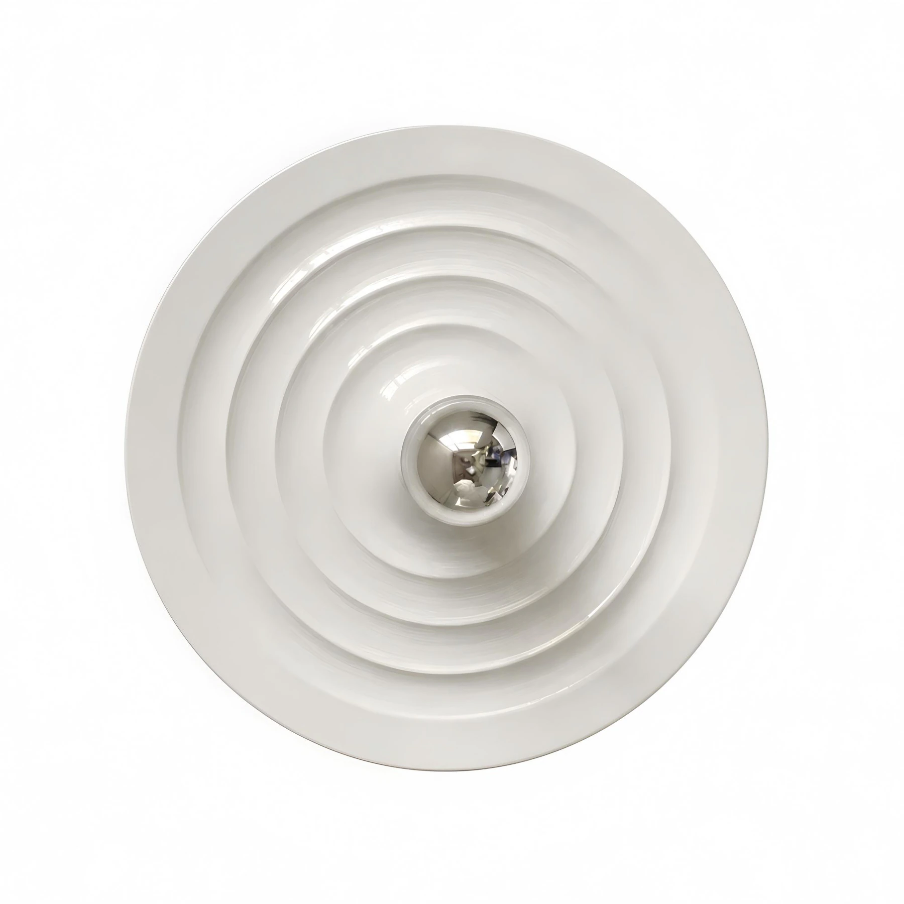 Rupert Bauhaus Disc Round Wall Sconce ripple white