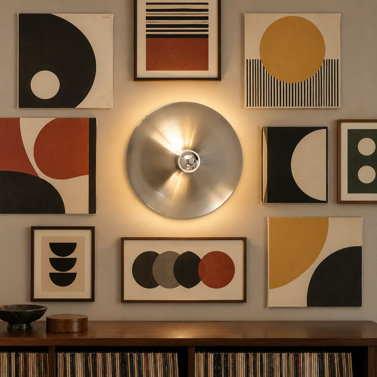 Rupert Bauhaus Disc Round Wall Sconce lifestyle view 14