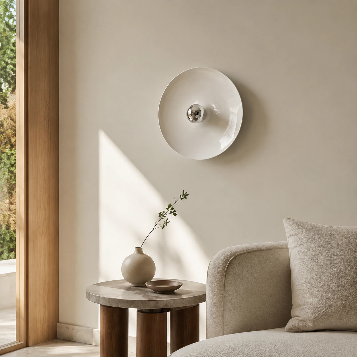Rupert Bauhaus Disc Round Wall Sconce lifestyle view 3