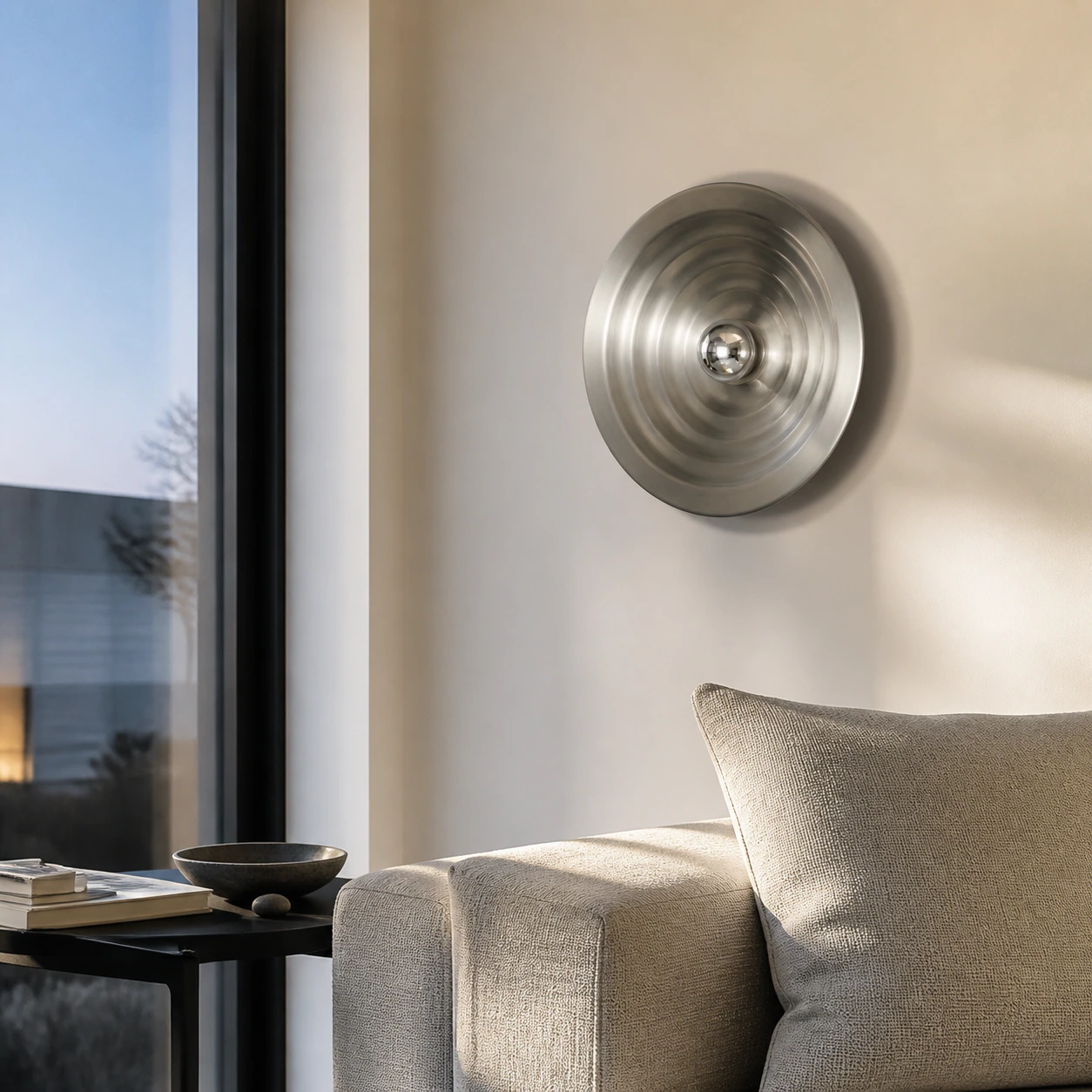 Rupert Bauhaus Disc Round Wall Sconce lifestyle view 6