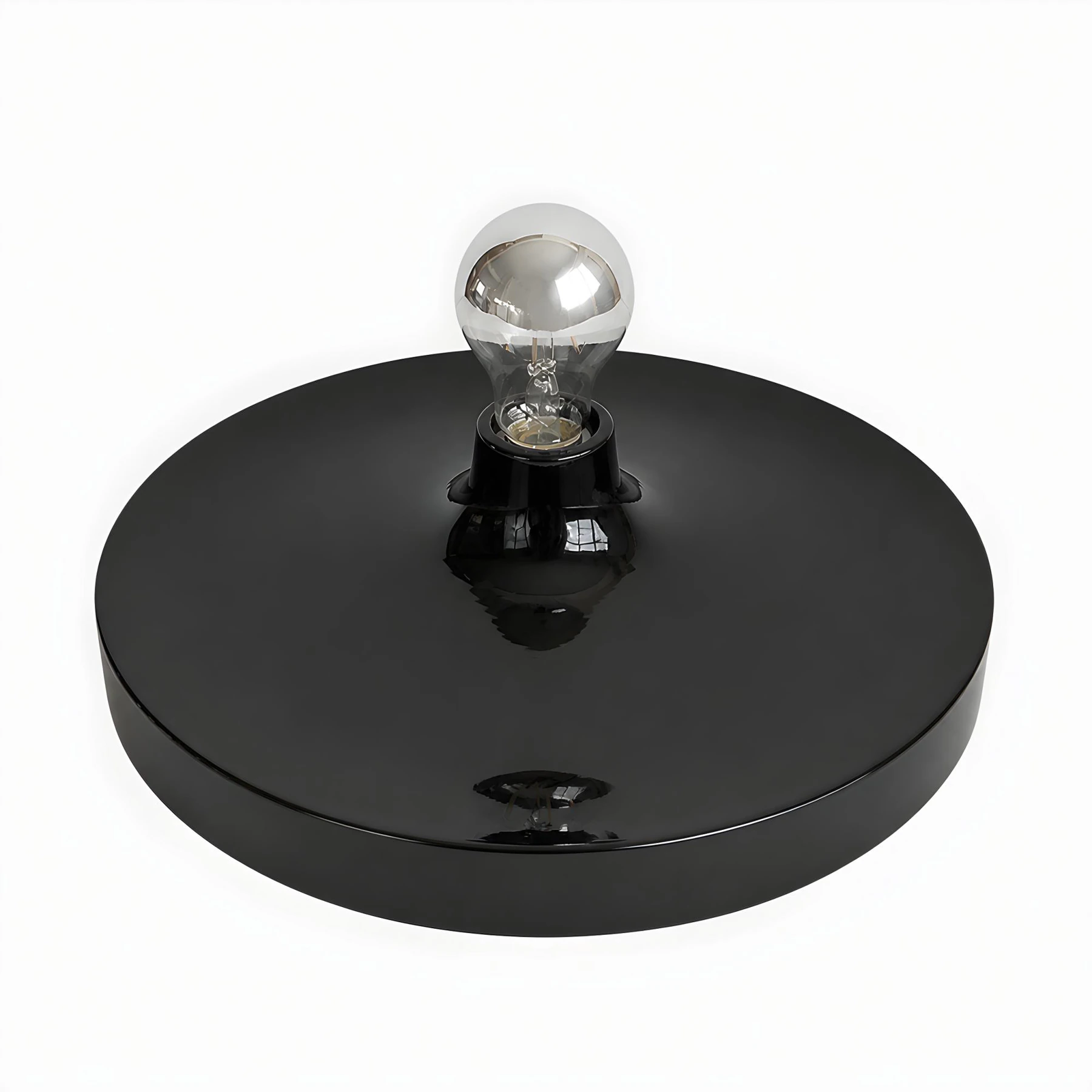 Rupert Bauhaus Disc Round Wall Sconce flat black