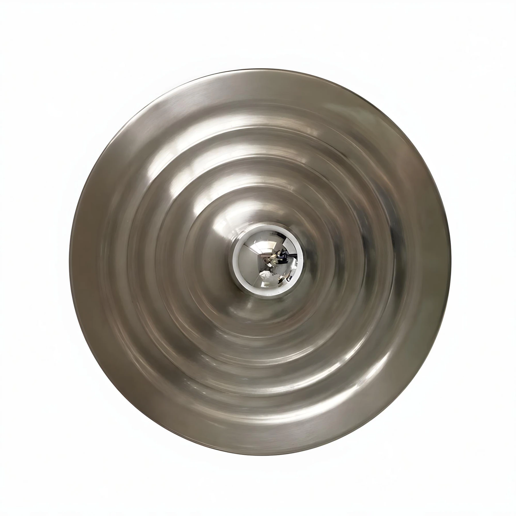 Rupert Bauhaus Disc Round Wall Sconce ripple chrome