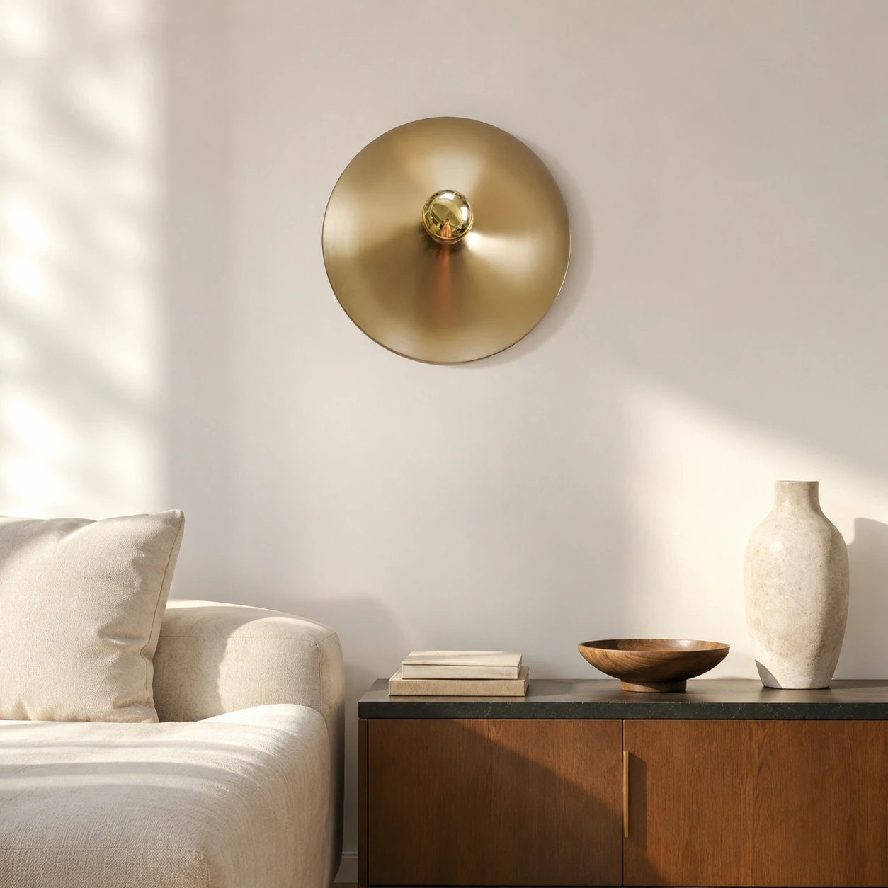 Rupert Bauhaus Disc Round Wall Sconce lifestyle view 7