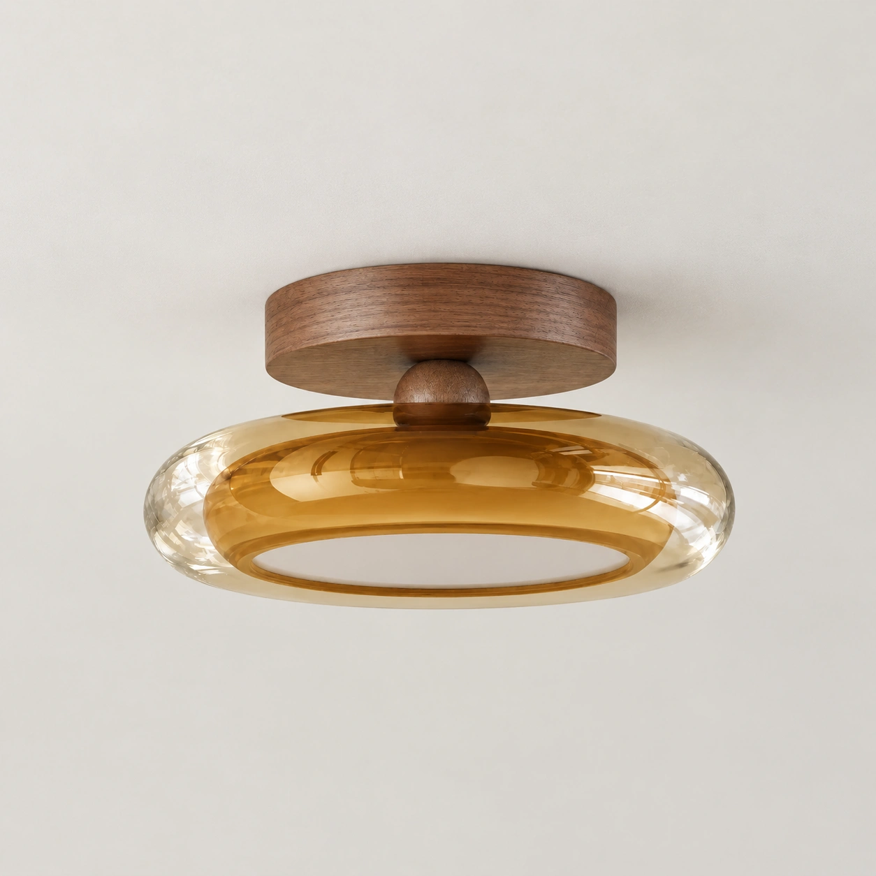 Amber walnut Prismya flush mount