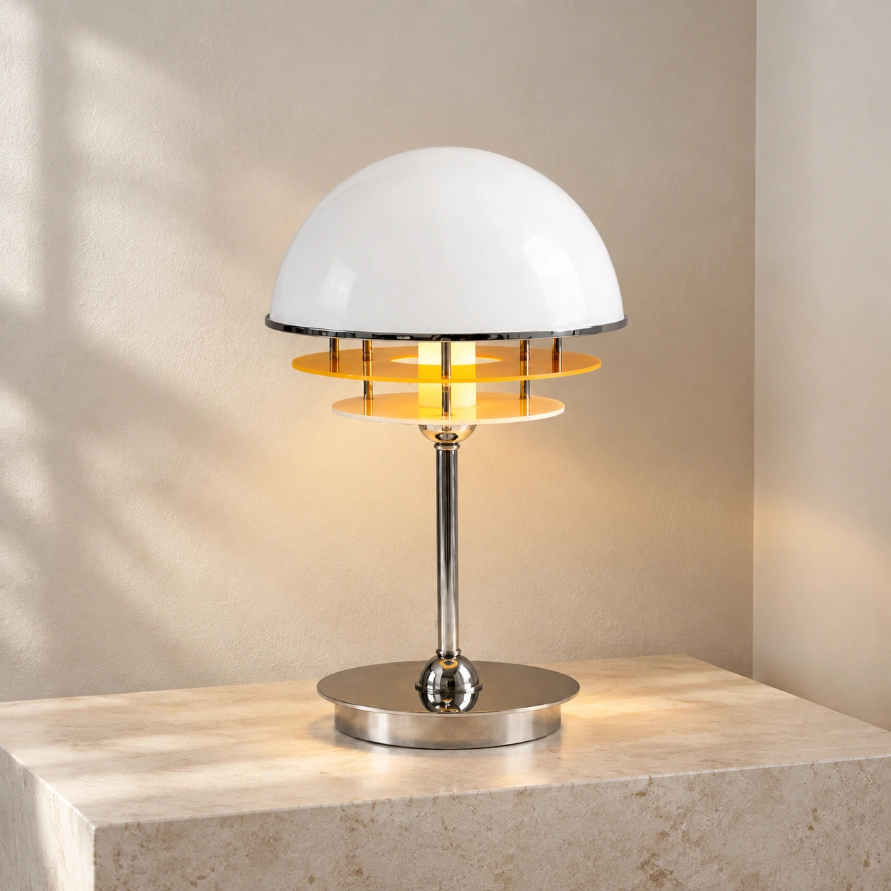 White and orange Harold table lamp