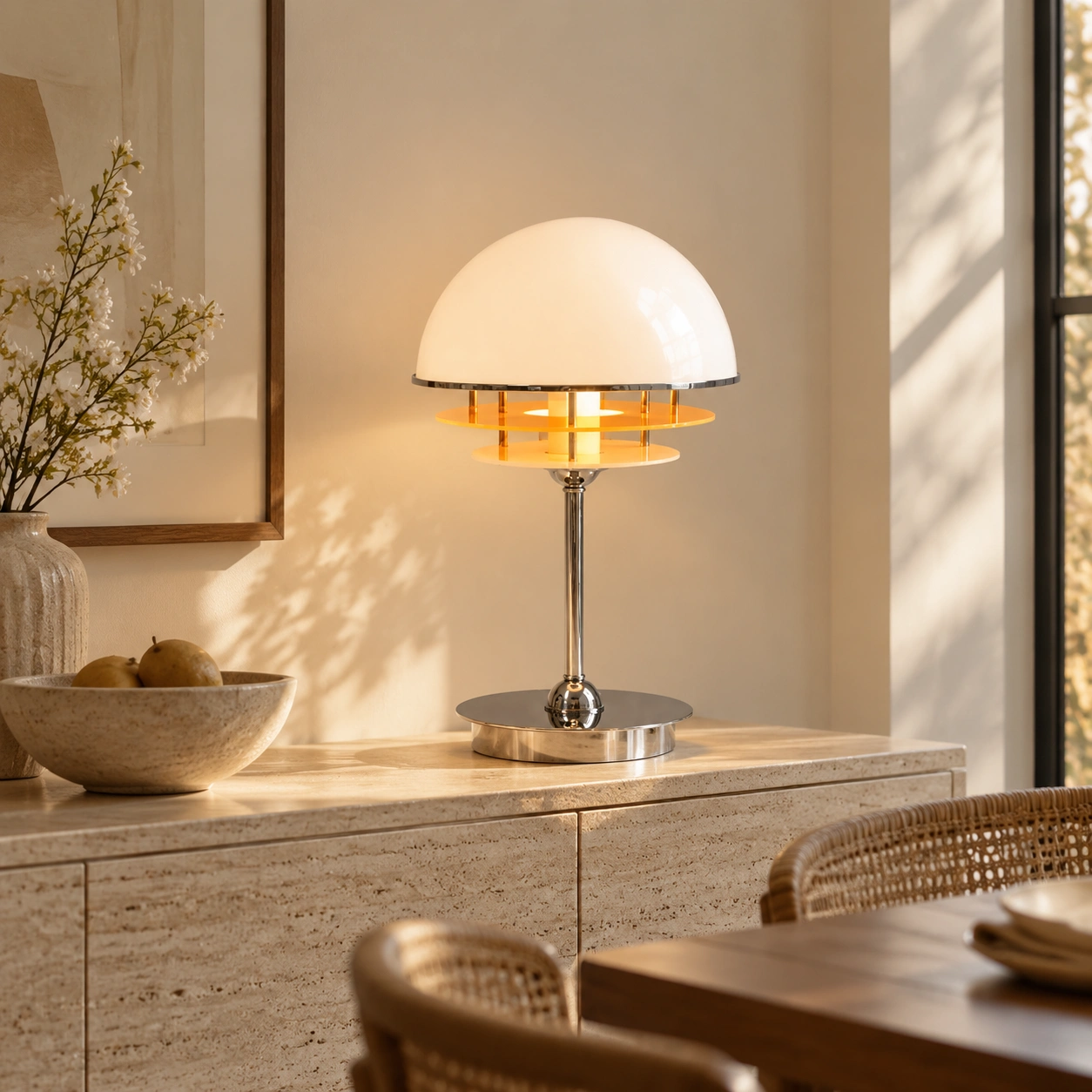 Harold table lamp beside a modern dining space