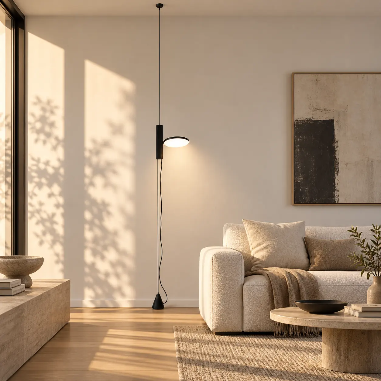 Dieter floor lamp beside a sofa