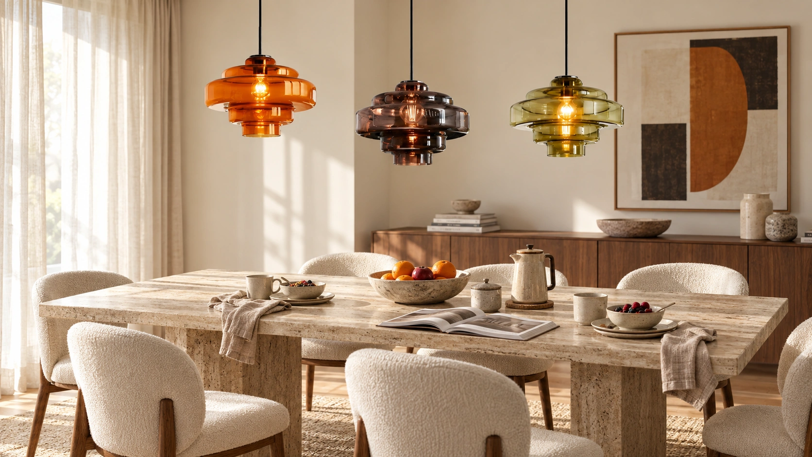 Ivon pendant arrangement in a Nordic modern interior