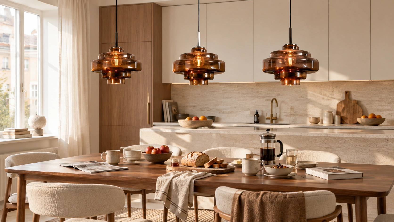 Ivon pendant arrangement in a Nordic modern interior
