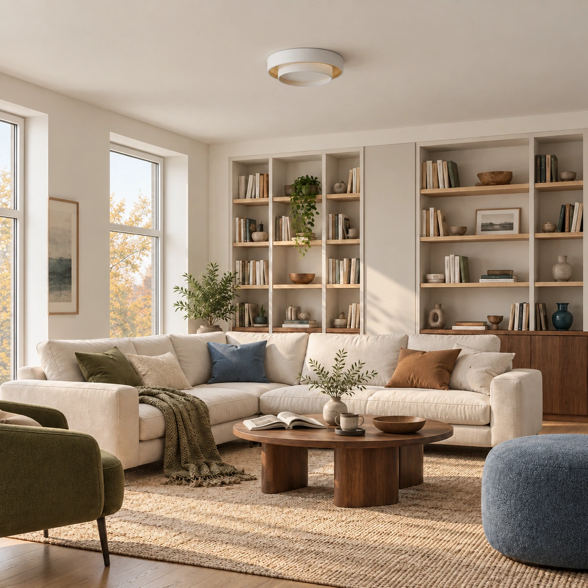 Same living room by day with light off