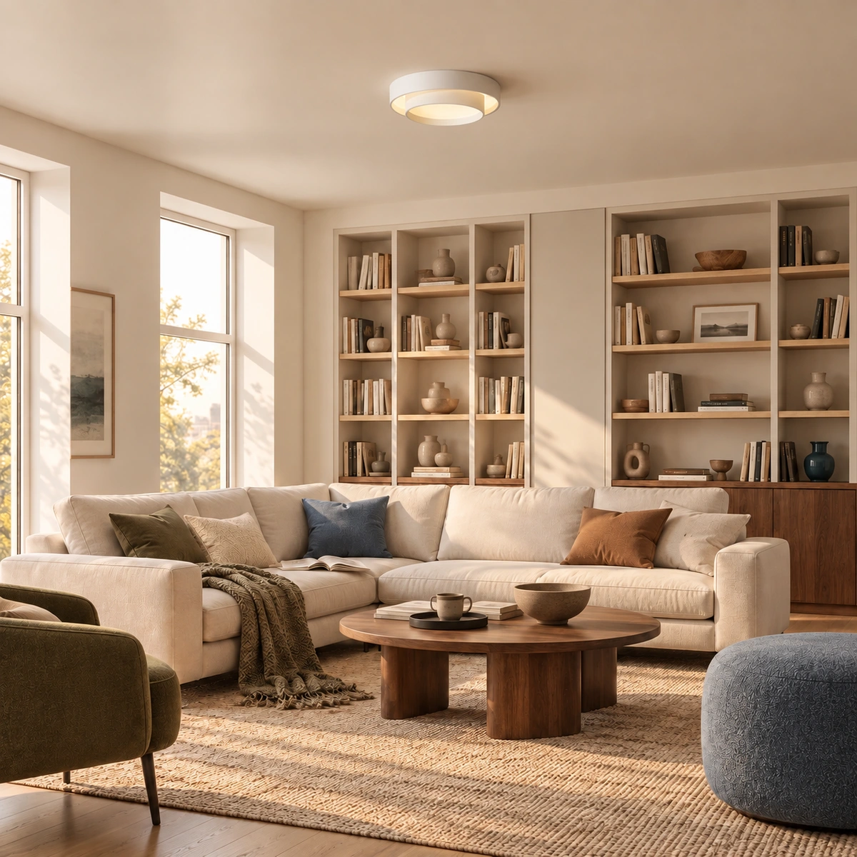 Ceiling light in a family room