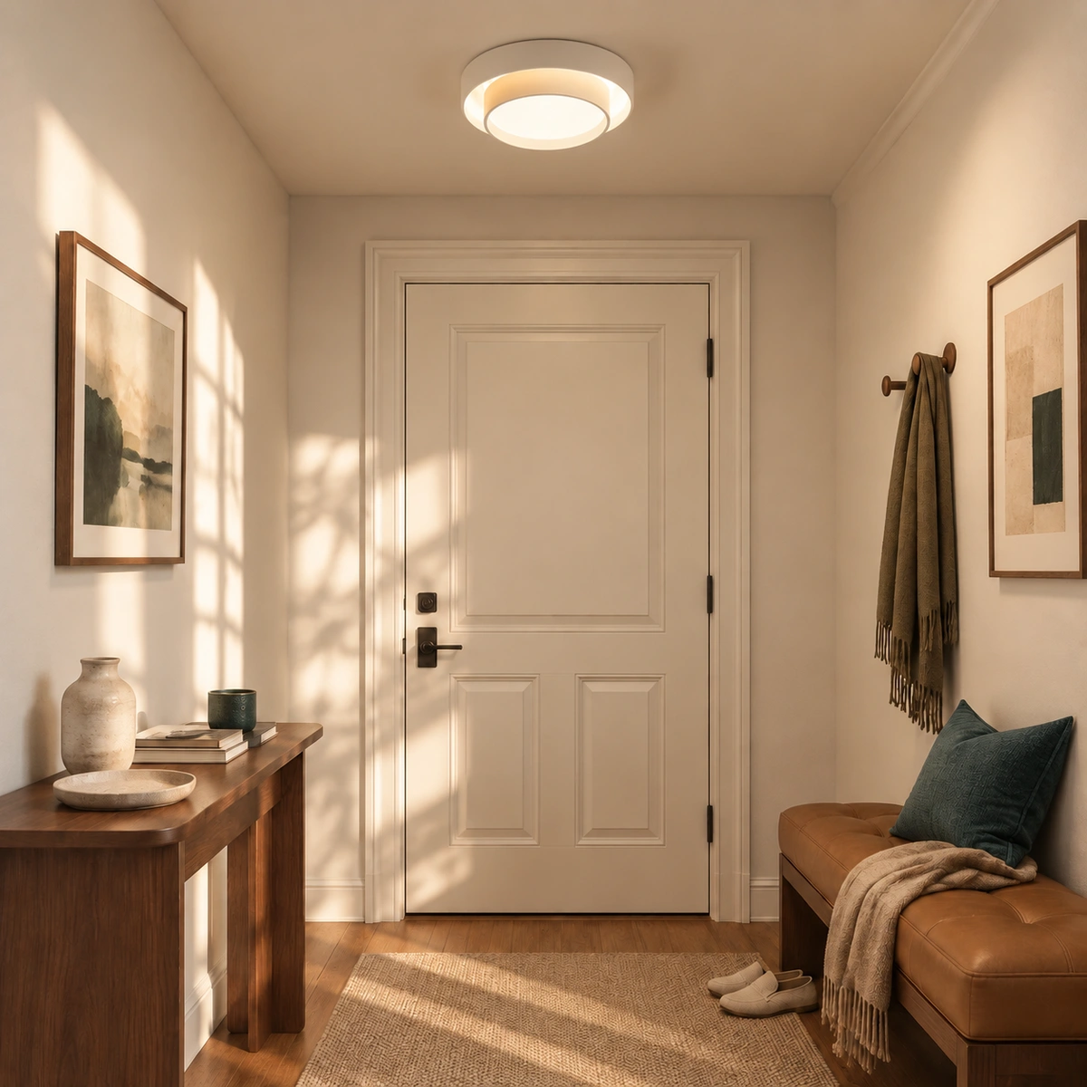 Ceiling light in an entryway