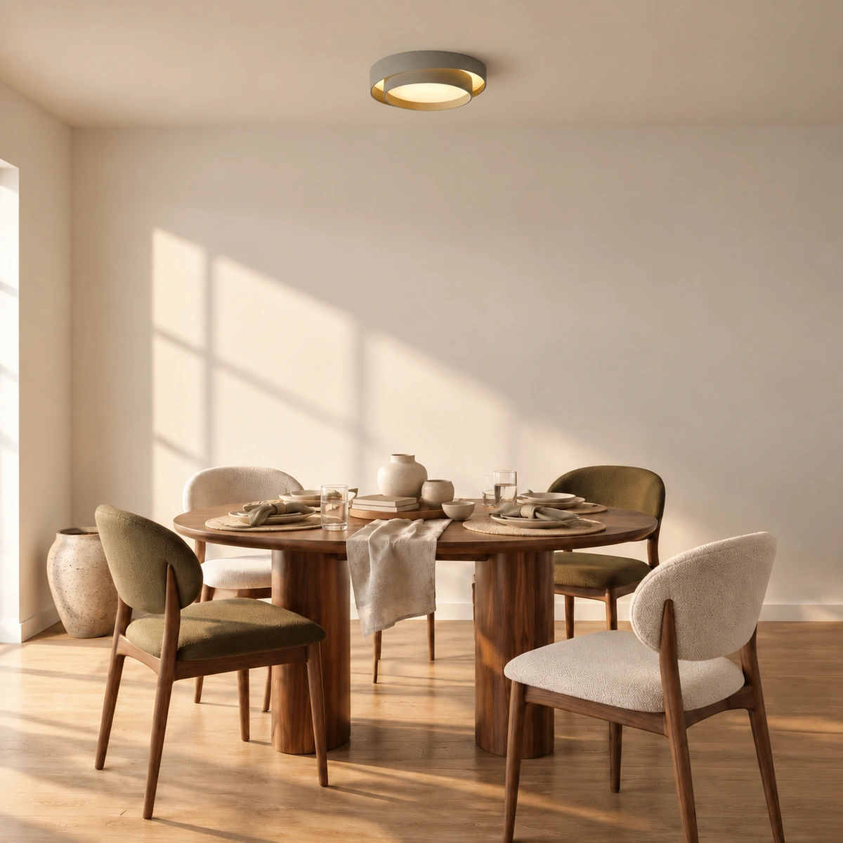 Ceiling light in a dining room