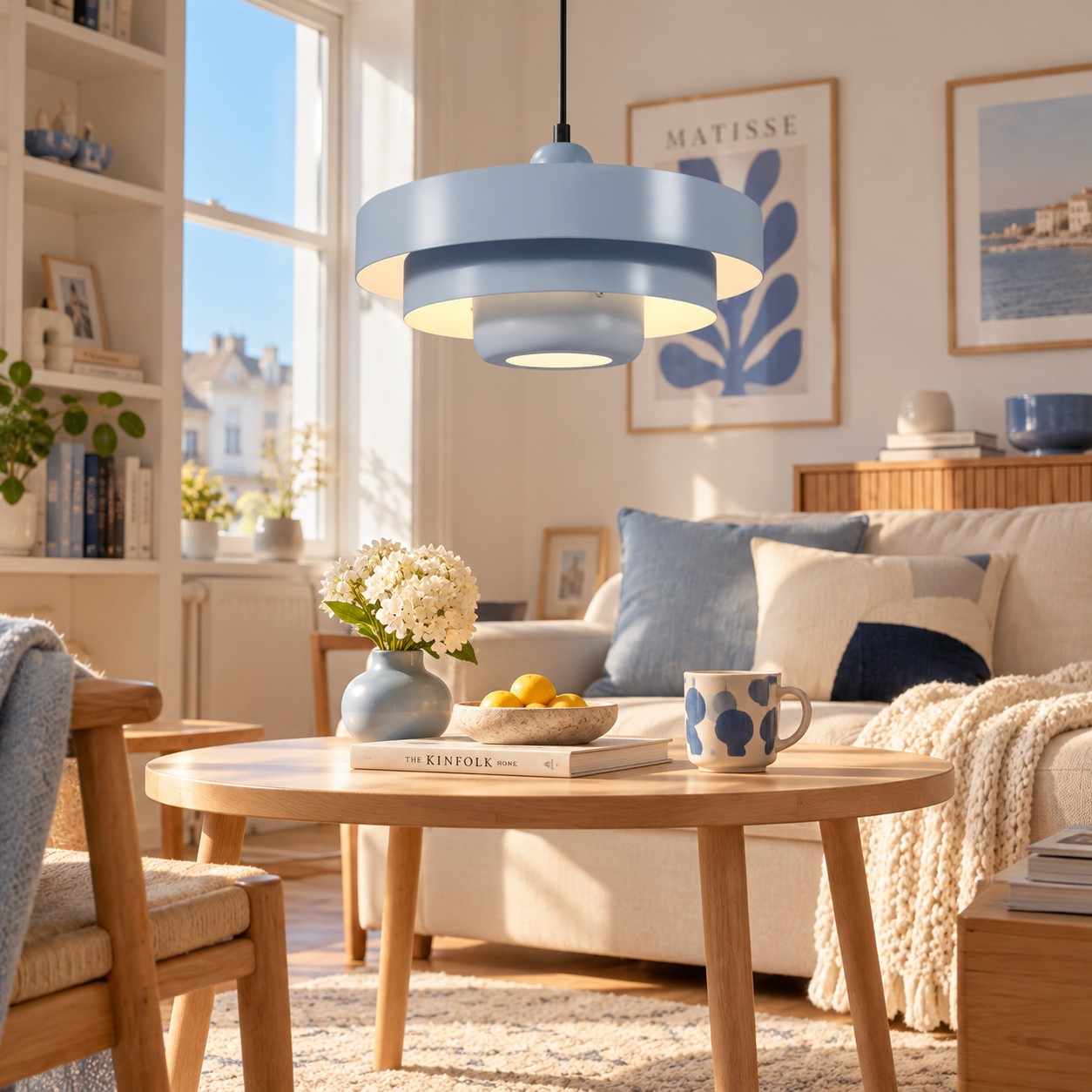 Yellow pendant lamp scene