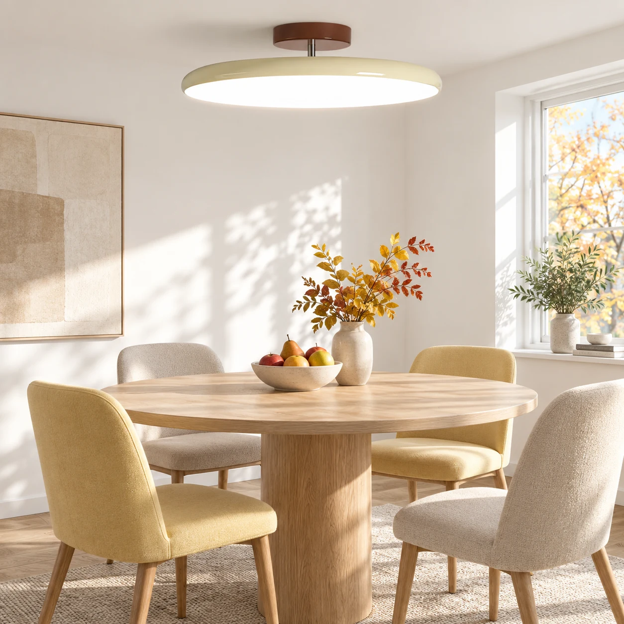 Beige Odin ceiling light in a Nordic dining room