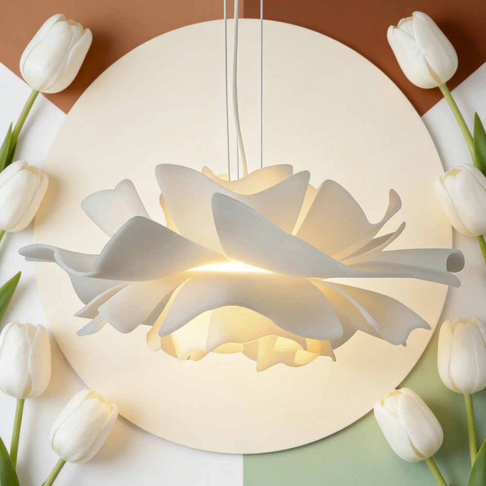 White tulip inspiration and white lotus pendant