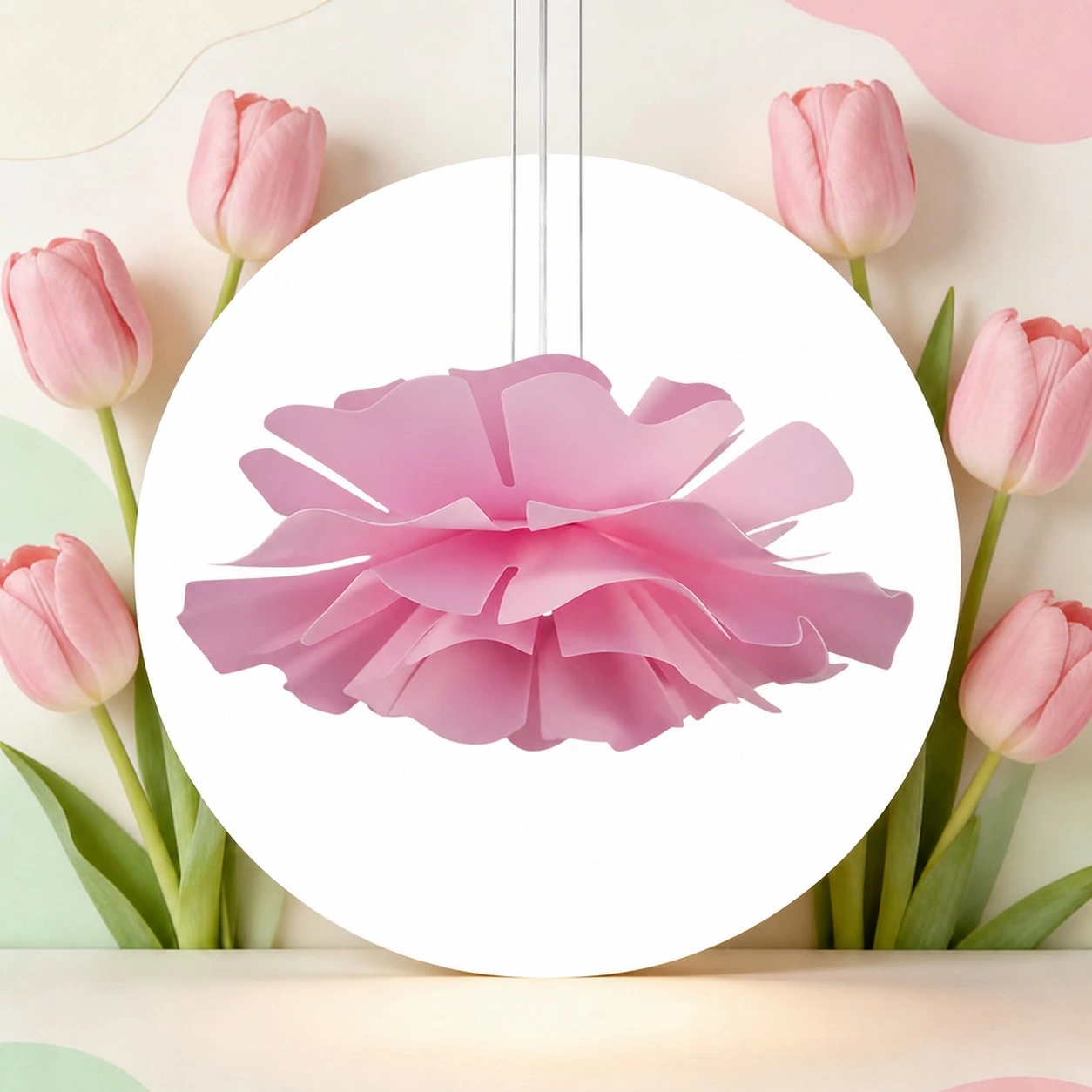 Pink tulip inspiration and pink lotus pendant