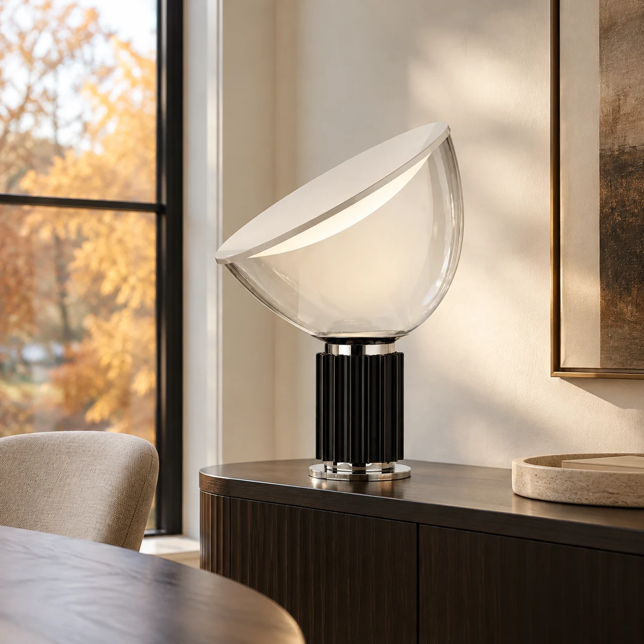 Black Taci lamp in autumn